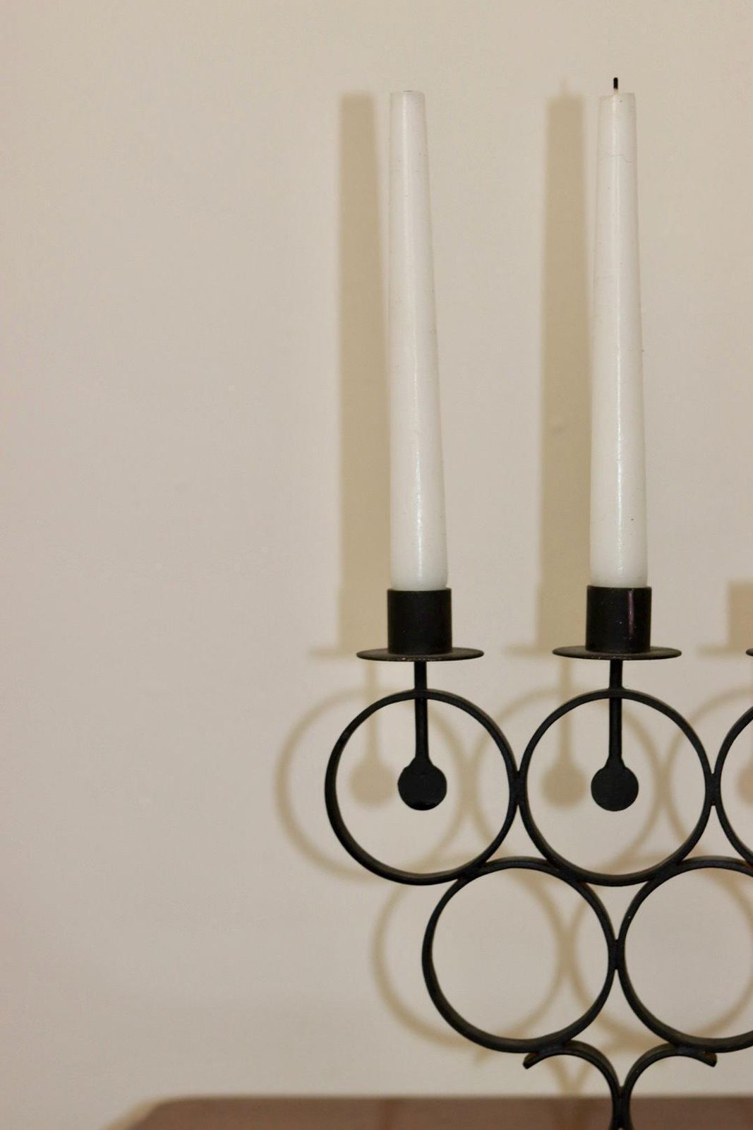 Vintage Metal Candelabra With Black Coating photo furniture