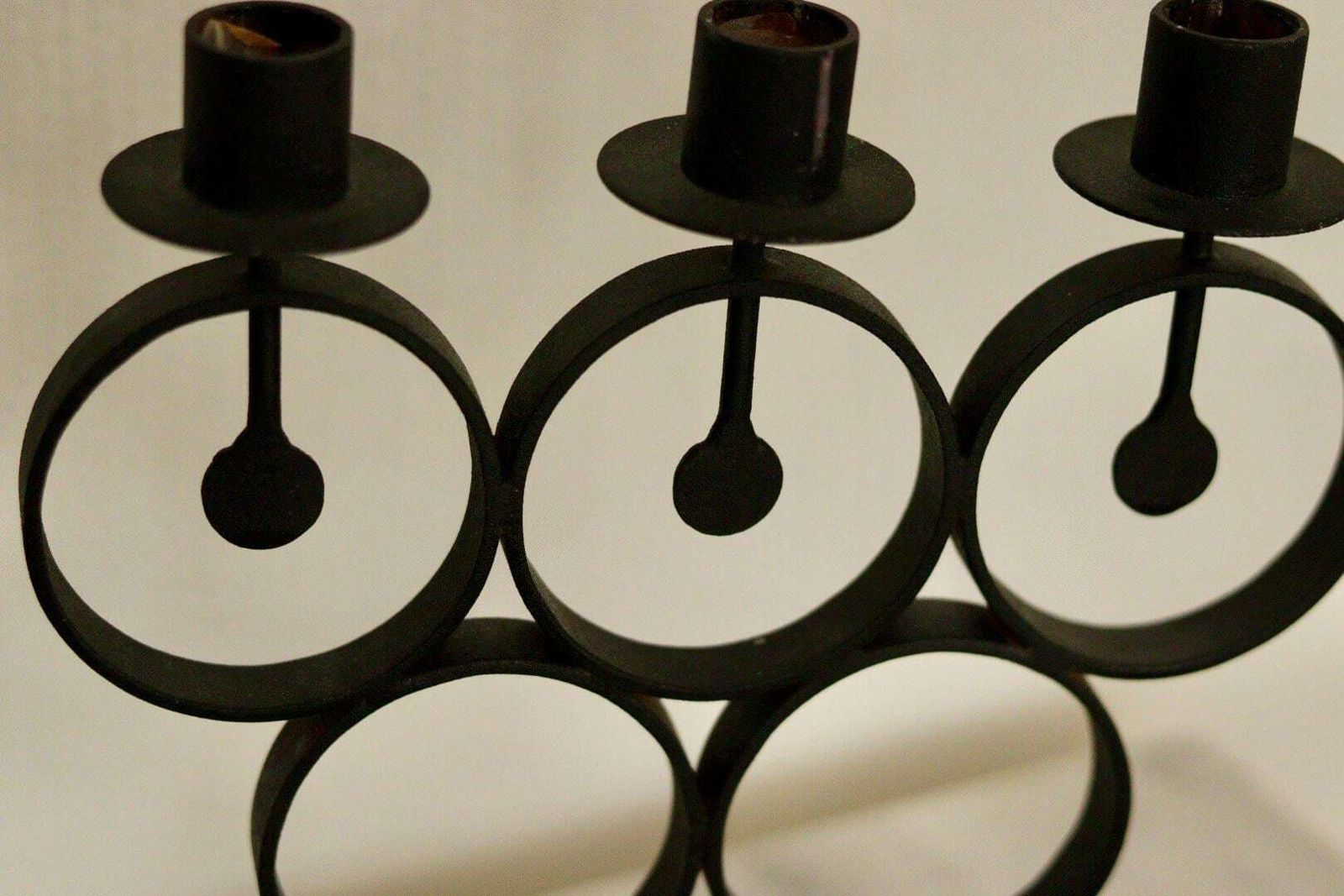 Vintage Metal Candelabra With Black Coating photo vinterior