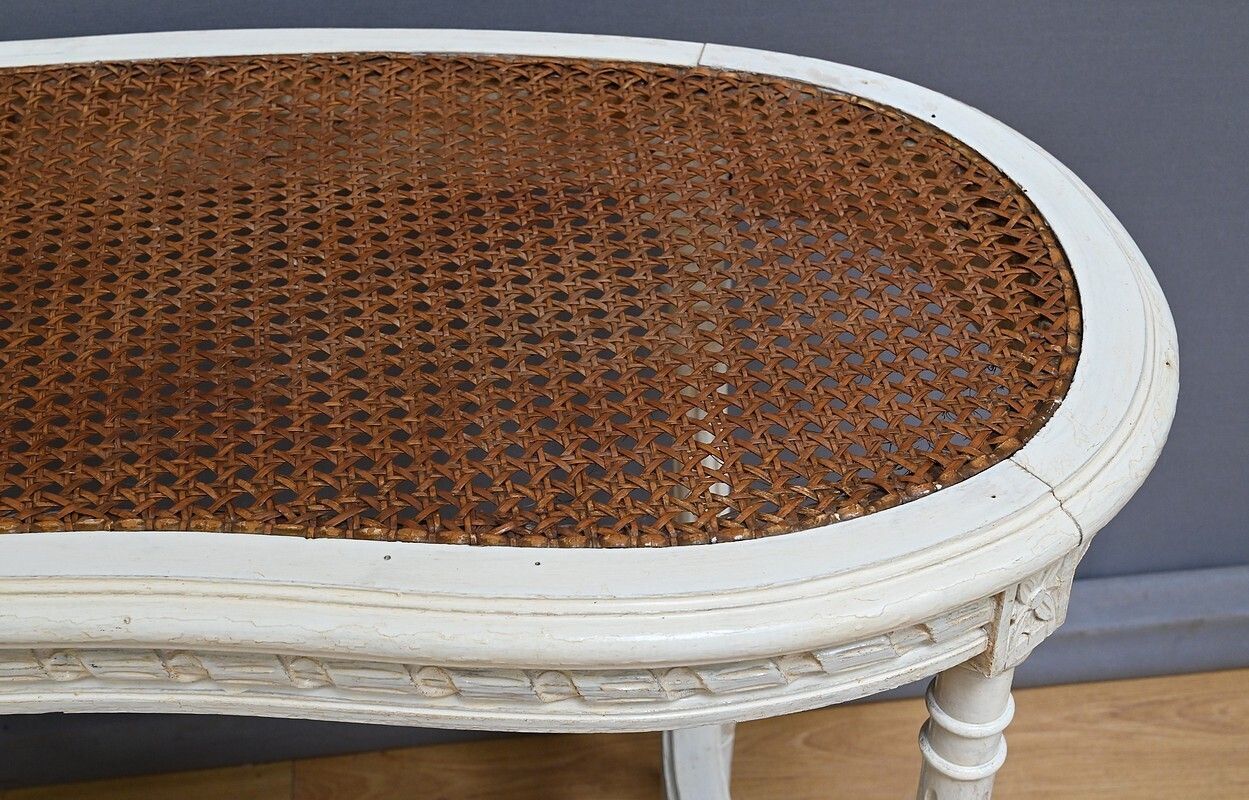 Painted Wooden Piano Bench, Louis XVI Style – Late 19th Century photo 860.0