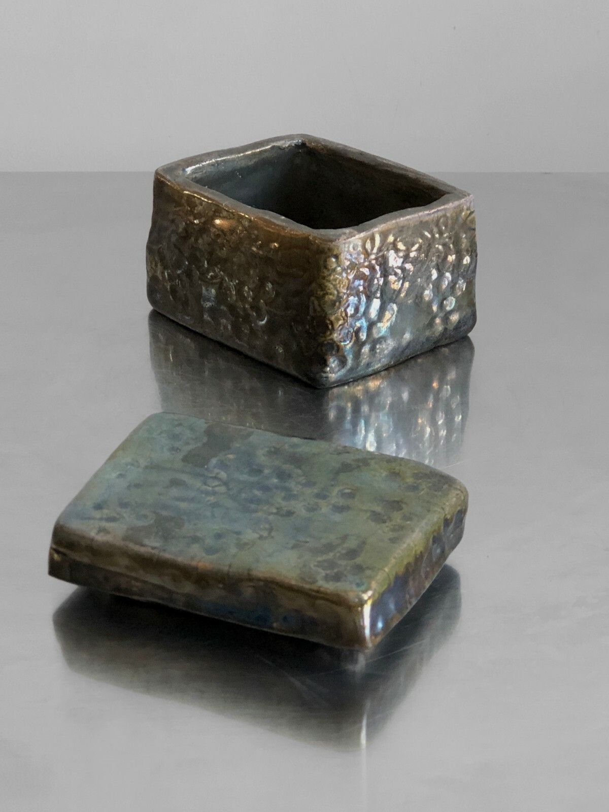 1990 Iriseed Art Deco Ceramic Box Raku Shabby Chic Garouste Bonetti Belliard photo furniture
