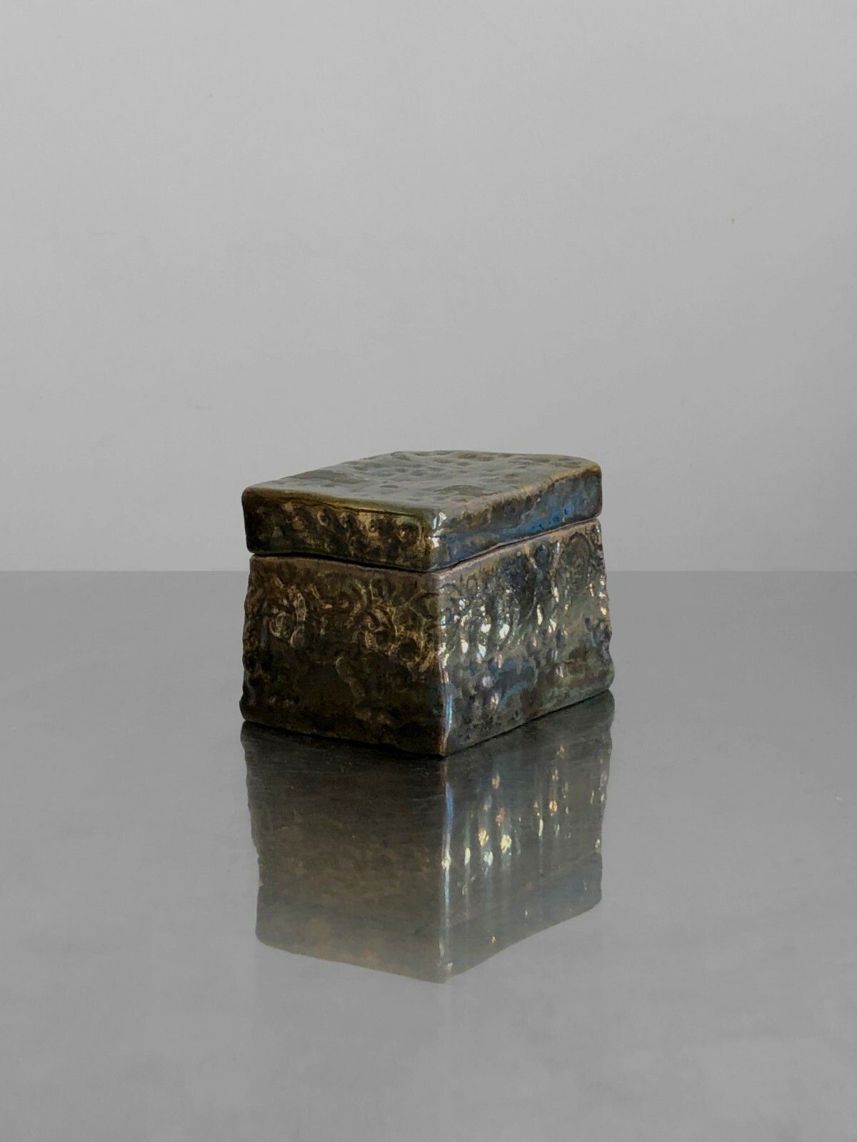 1990 Iriseed Art Deco Ceramic Box Raku Shabby Chic Garouste Bonetti Belliard photo Home Decor