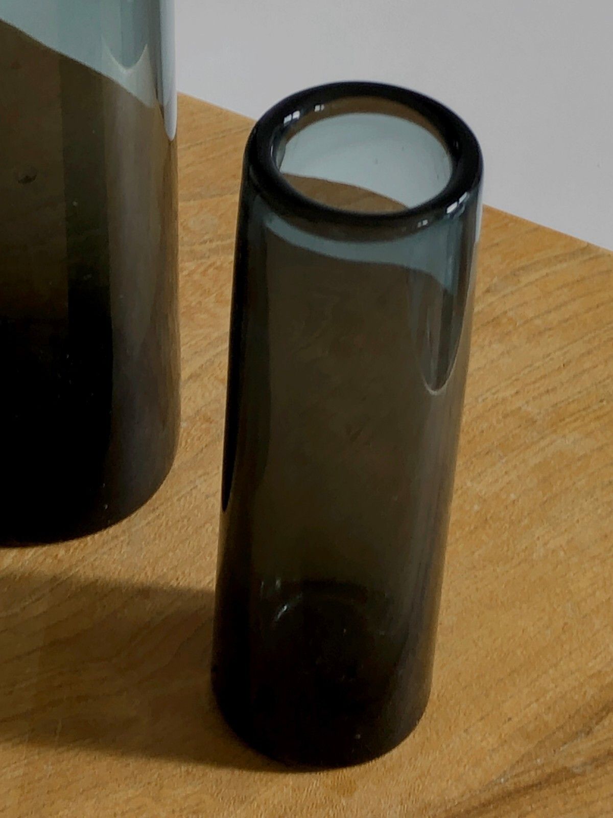 1960 Holmegaard 2 Scandinavian Glass Vases Free Form Modernist Murano Venini photo 1011.0
