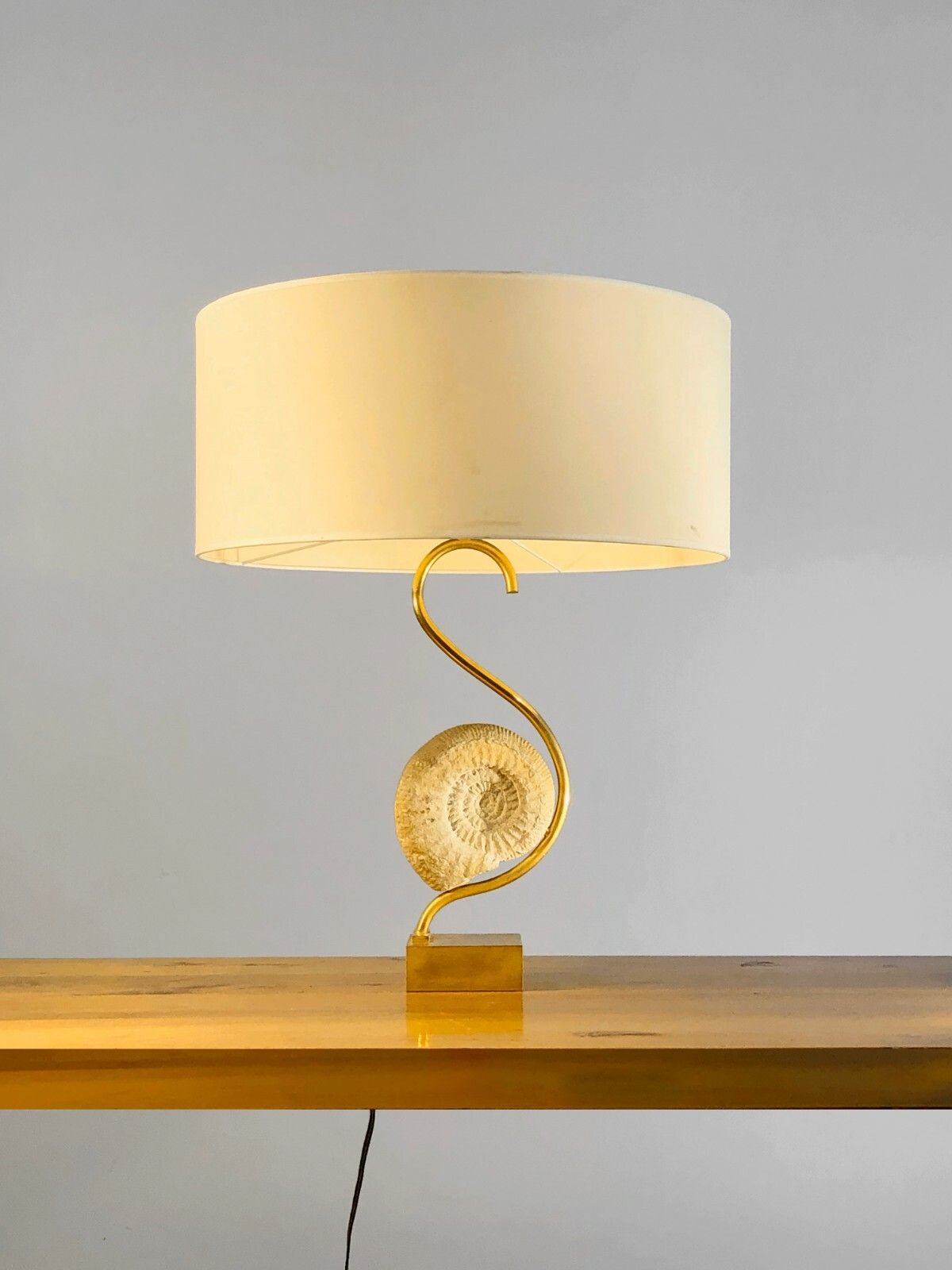 1970 Ammonite Art Deco Shabby Chic Modernist Lamp Willy Daro Jansen Pergay photo vinterior