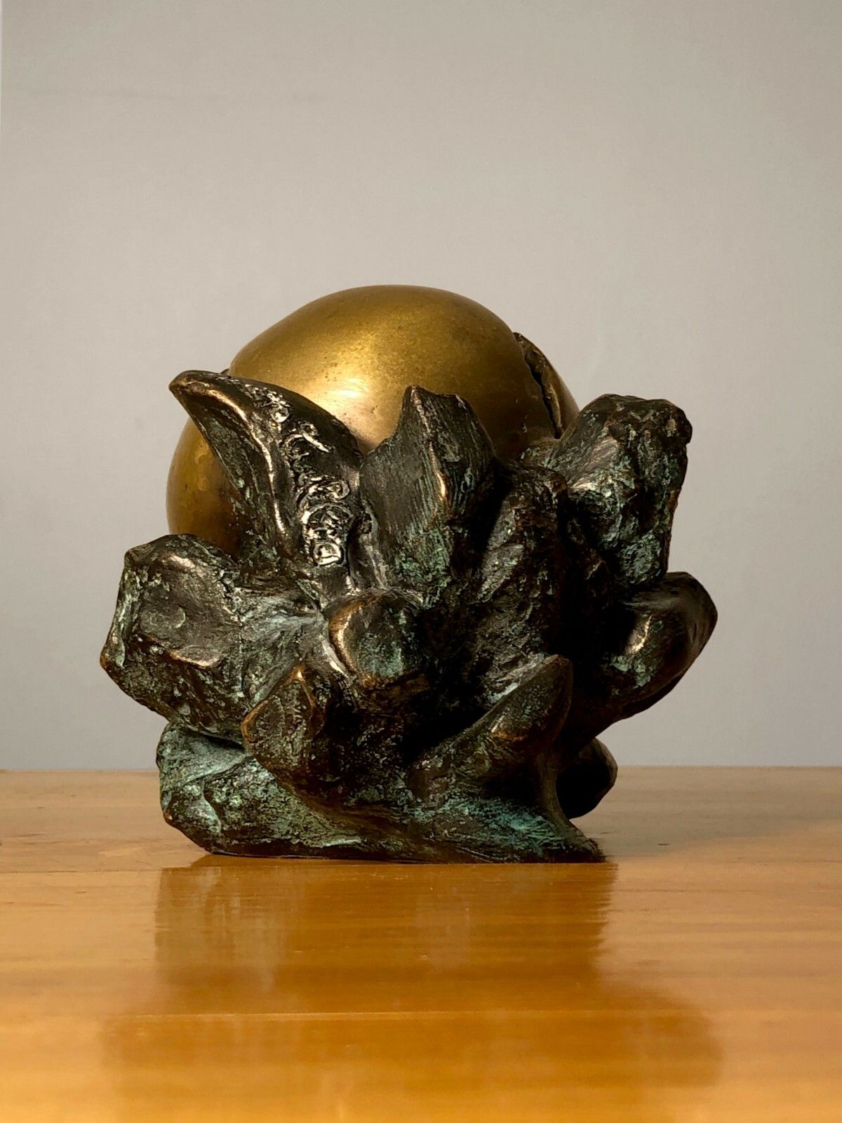 1970 Anita Tullio Sphere Sculpture Bronze Brutalist Postmodernist Shabby Chic photo 674.0