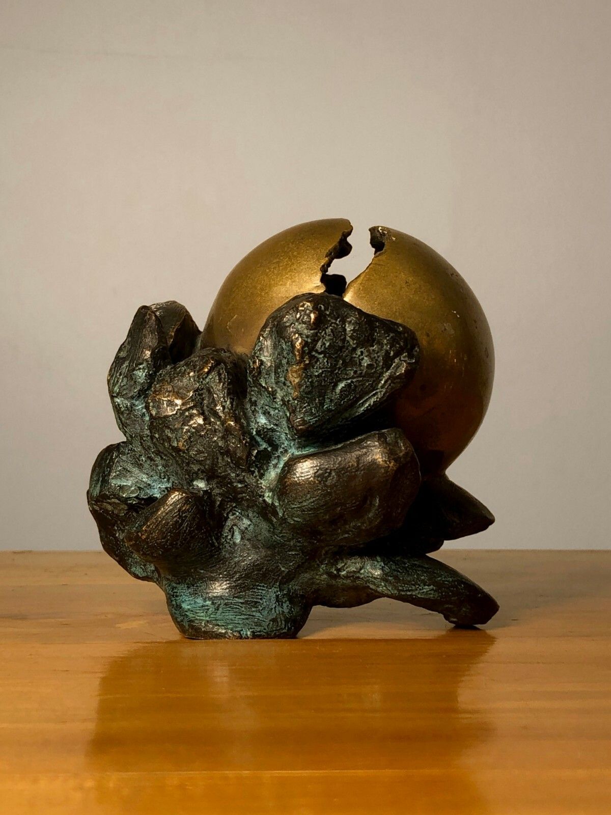 1970 Anita Tullio Sphere Sculpture Bronze Brutalist Postmodernist Shabby Chic photo vinterior