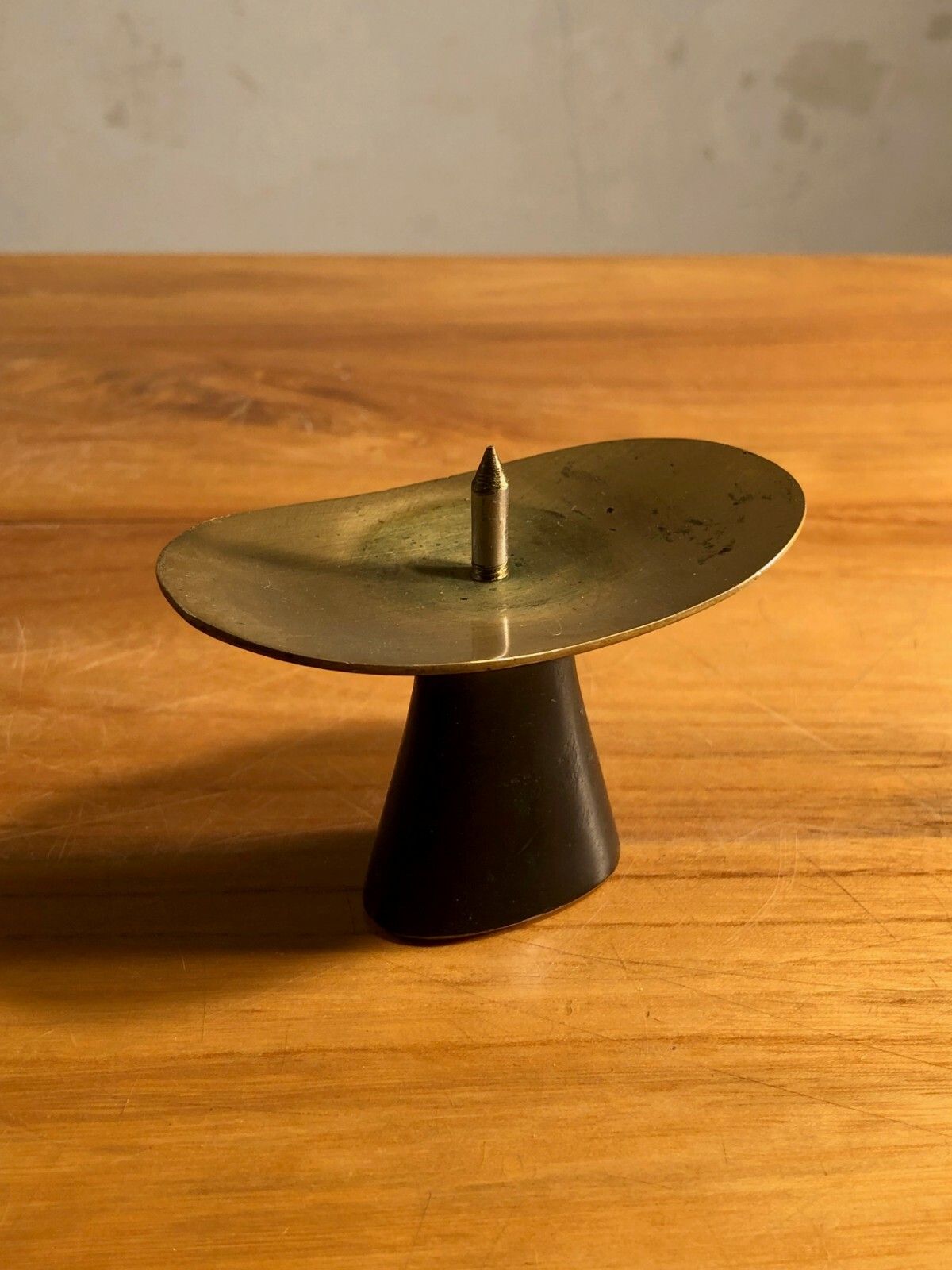 1950 Shabby Chic Candlestick Sculpture Free Form Bronze Candlestick photo vinterior