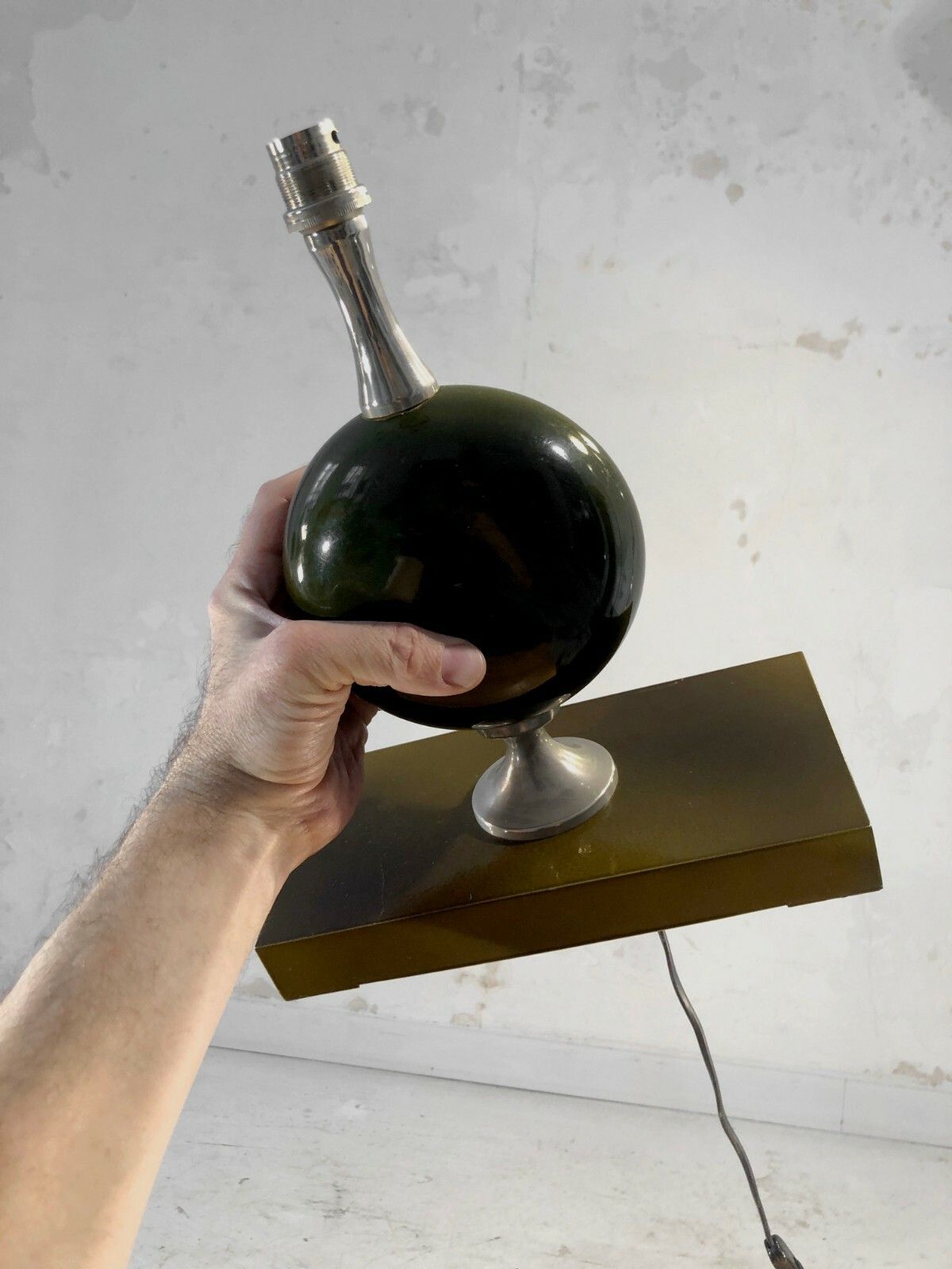 photo for sale 1970 Philippe Barbier Postmodernist Lamp Shabby Chic Neo Classical Pergay