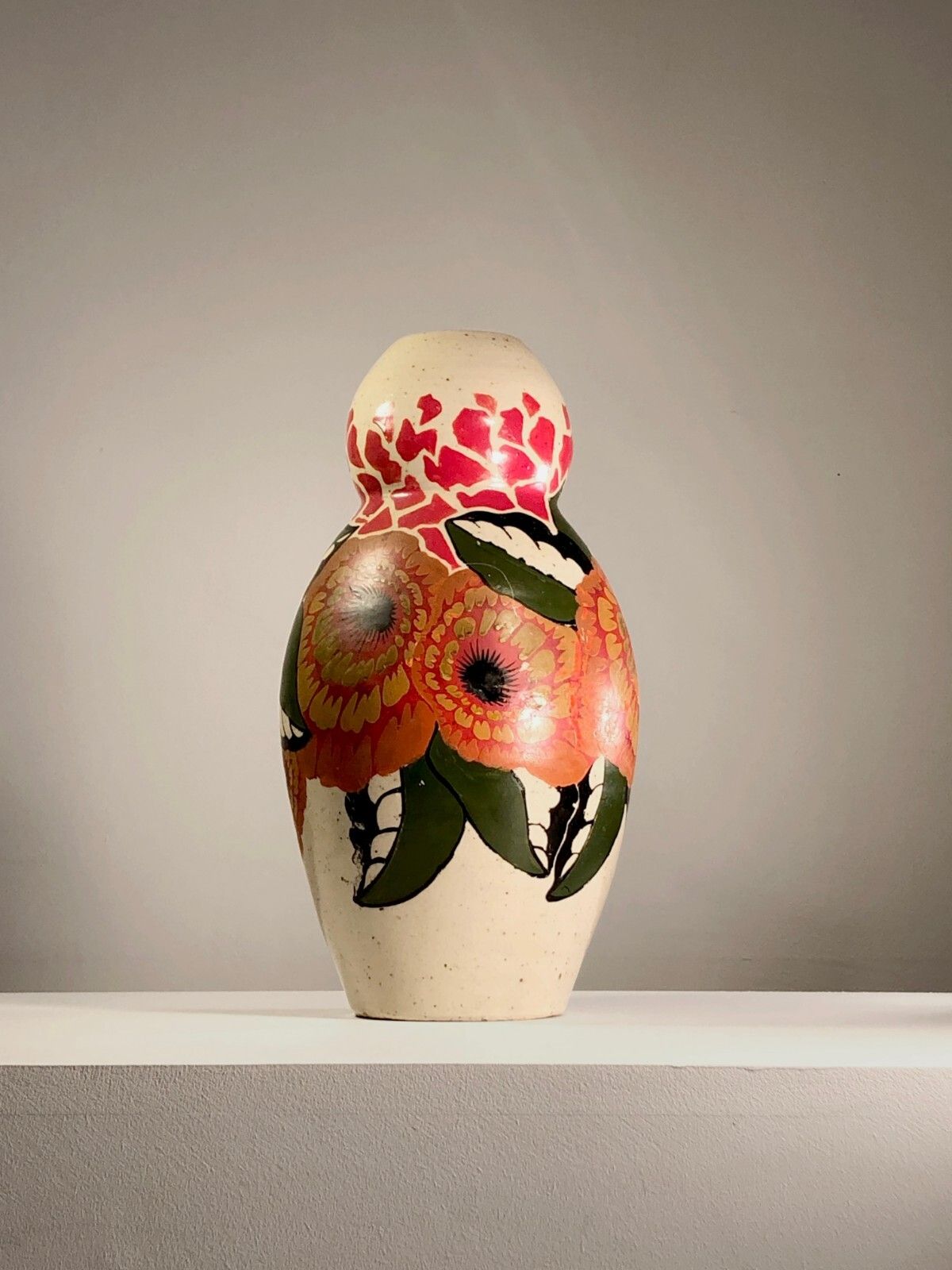 1930 Betsy Augeron Ceramic Vase Art Deco Nouveau Modernist Wiener Workshop