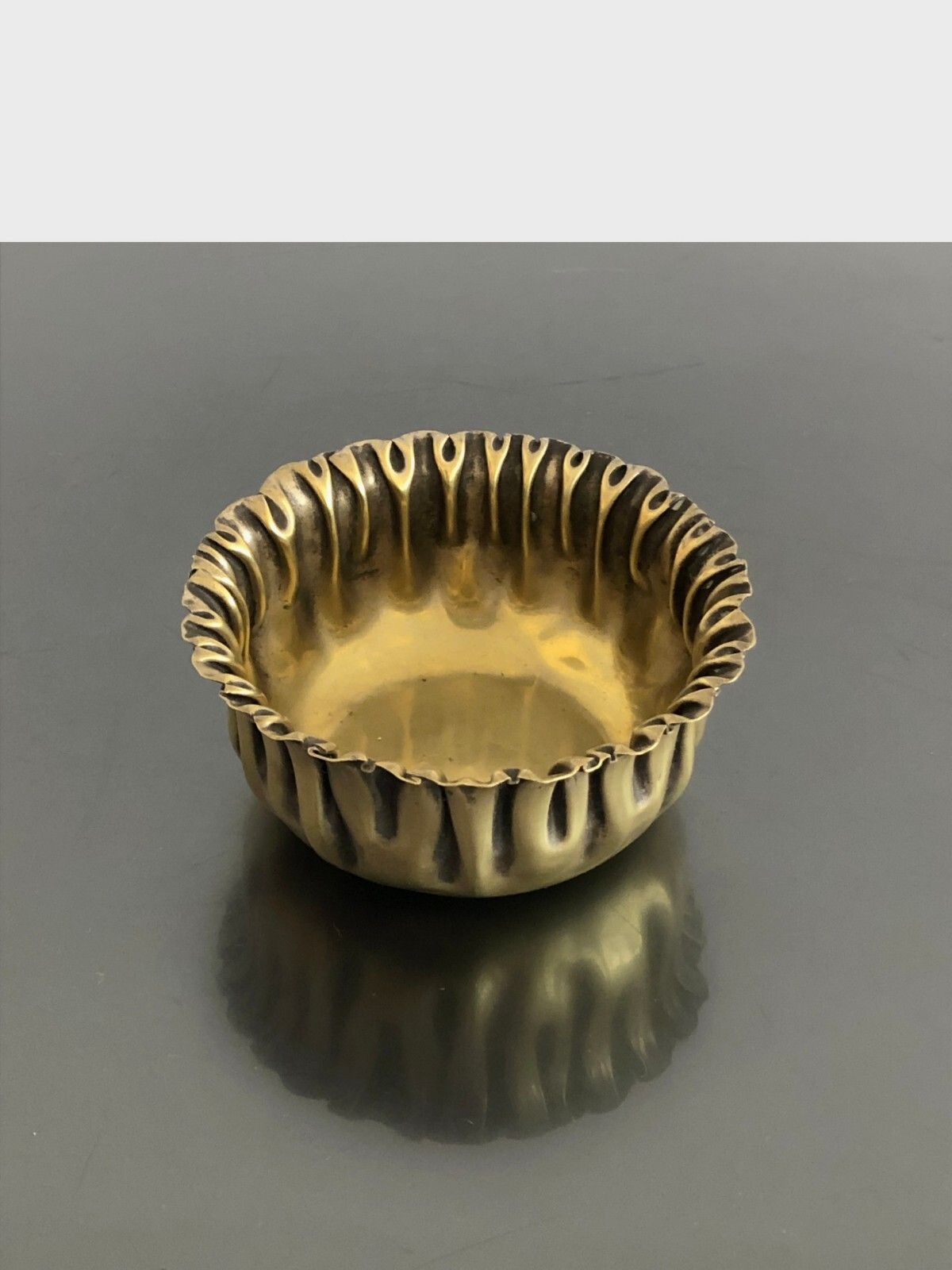 1970 Christofle Jansen Pergay Romeo Brass Pleated Cut Bronze Shabby Chic photo Home Decor