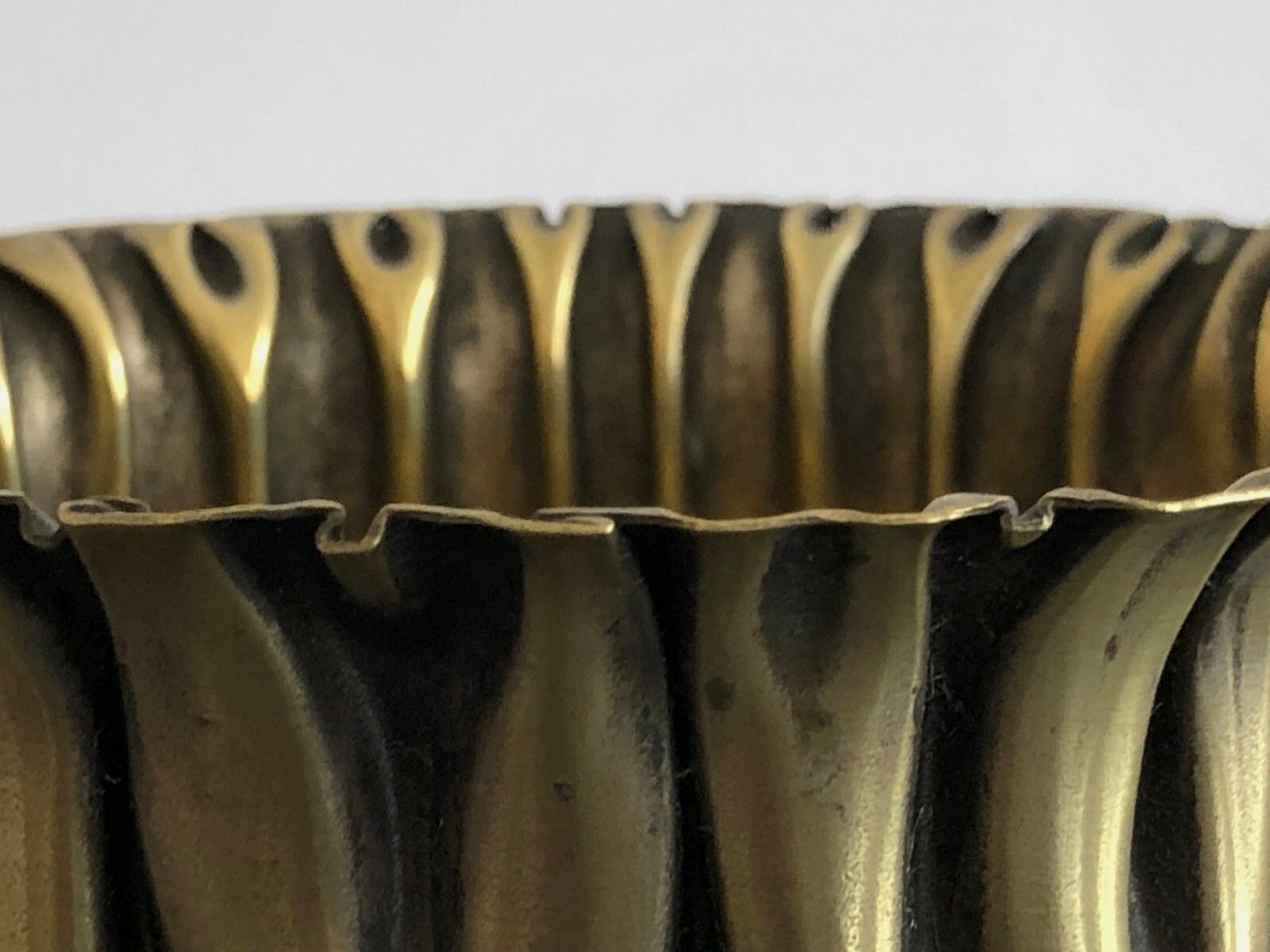 1970 Christofle Jansen Pergay Romeo Brass Pleated Cut Bronze Shabby Chic photo 253.0