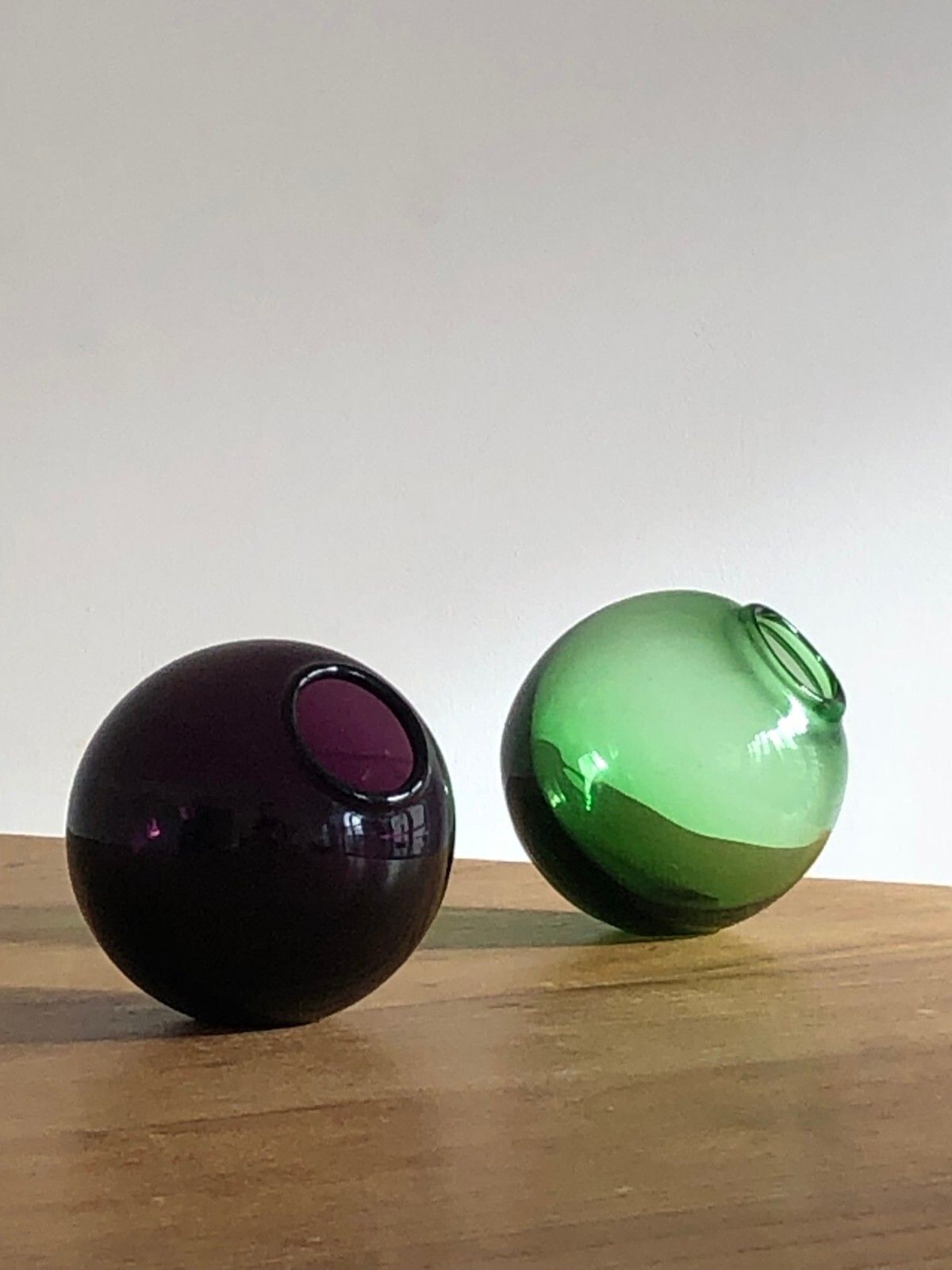 1960 Biot 2 Ball Modernist Glass Free Form Shabby Chic Morin Murano photo for sale