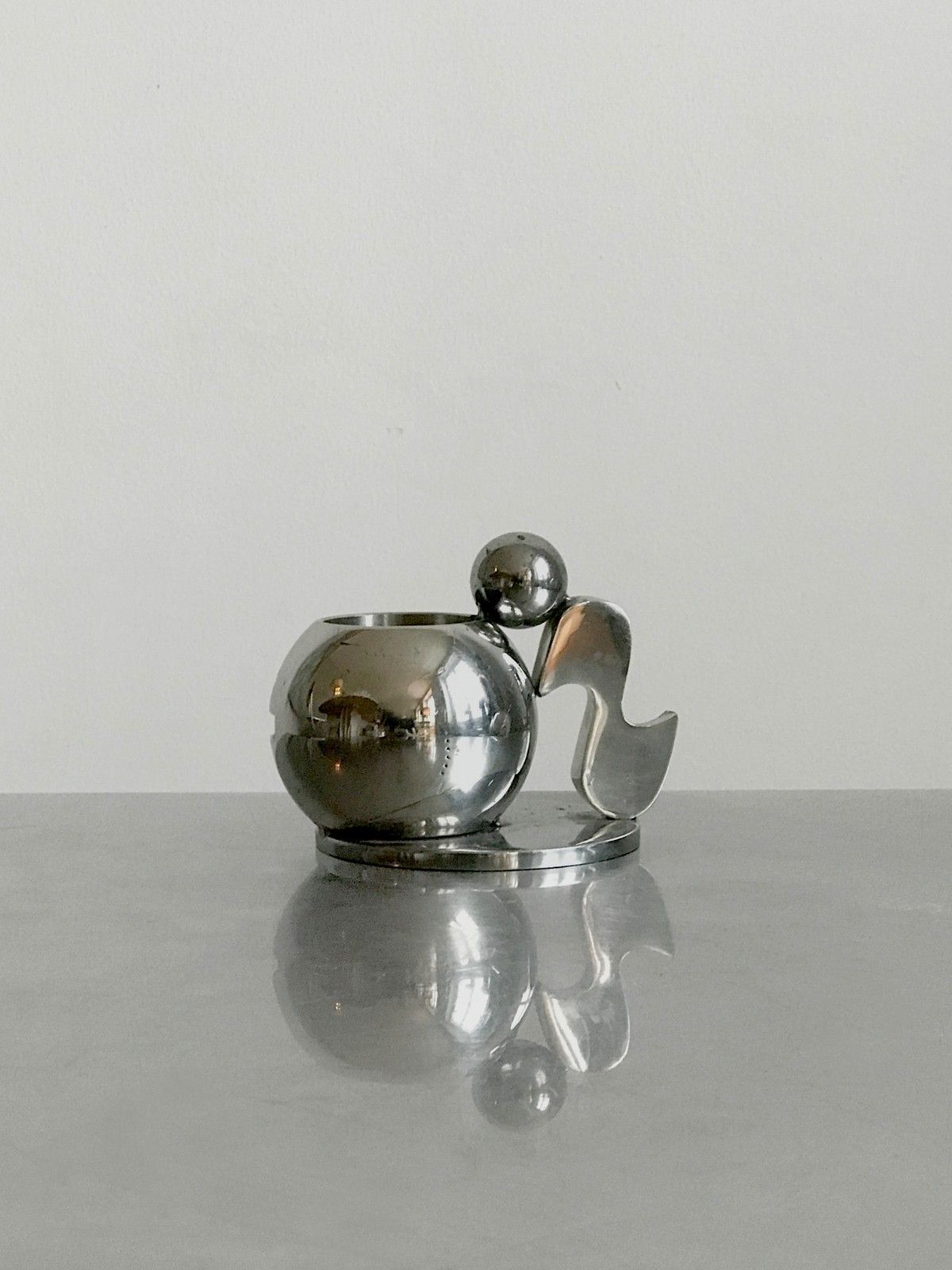 1970 1980 Rosette Bir Sculpture Bougeoir Modernist Memphis Candlestick