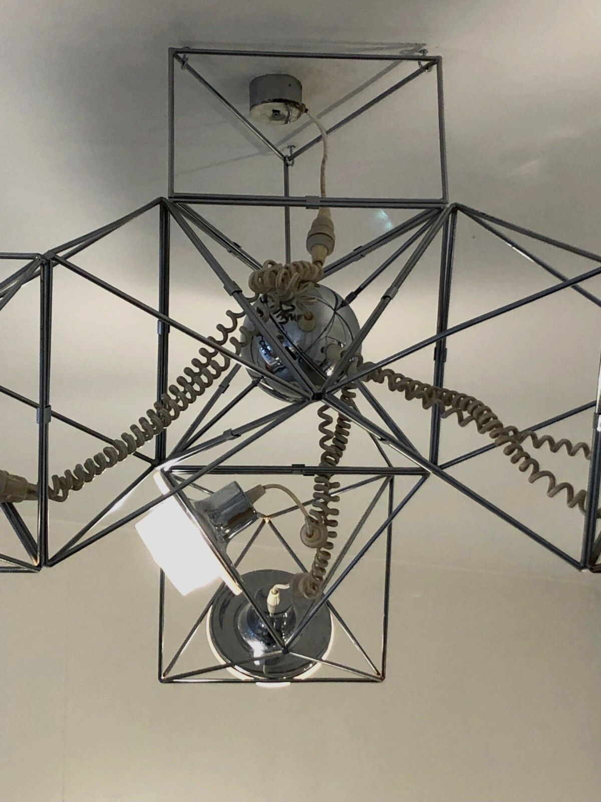 1970 Guzzini F. Boy Suspension Polyiedra Arteluce Space Age Sarfatti Colombo photo furniture