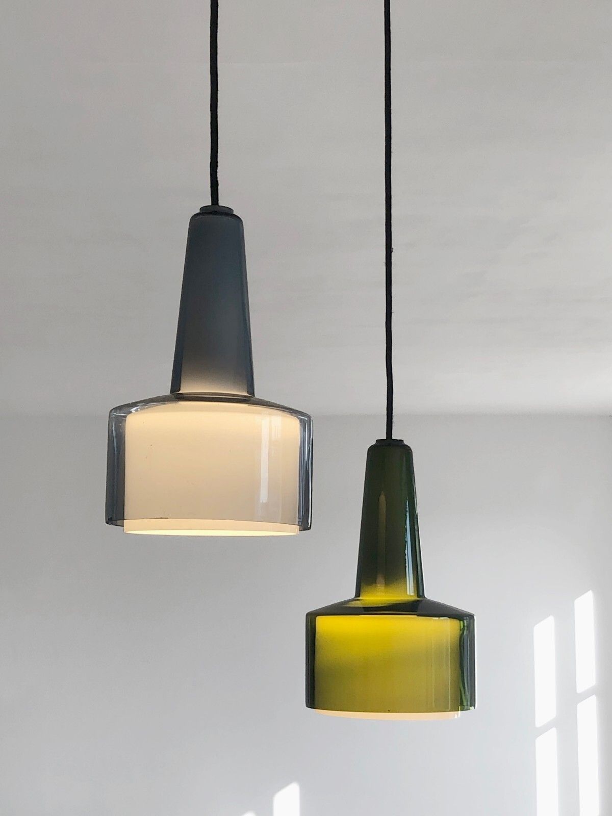 1960 Bent Nordsted Fog & Morup 2 Suspension Chandeliers Modernist Scandinavian Dansk photo 1516.0