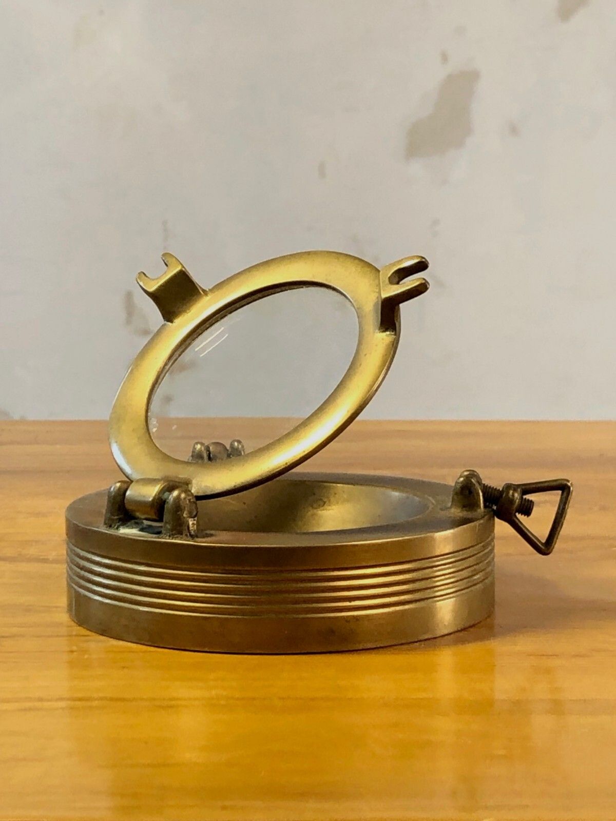 1960 Art Deco Modernist Shabby Chic Bronze Window Ashtray Adnet Hermes photo 337.0