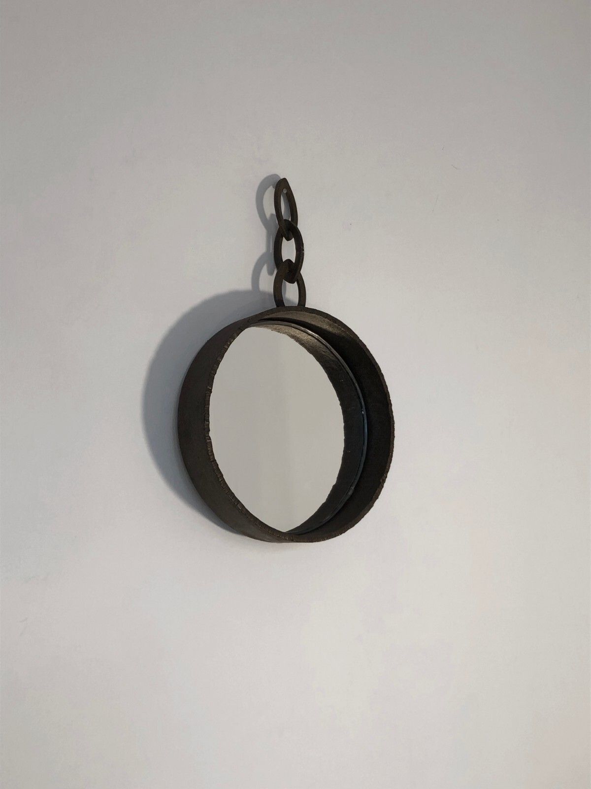 1960 Modernist Brutalist Mirror Free Form Shabby Chic Jean Touret Marolles photo vintage