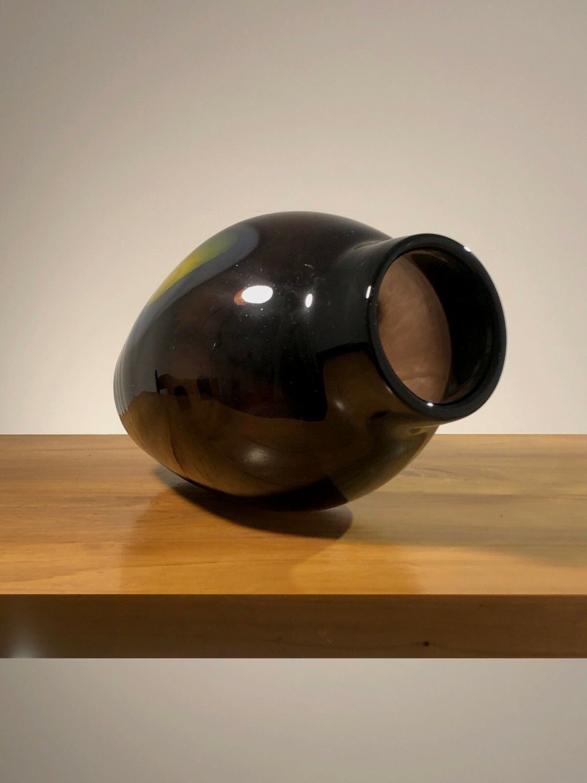 1970 Large Modernist Neo Classical Glass Vase Free Form Venini Murano photo for sale