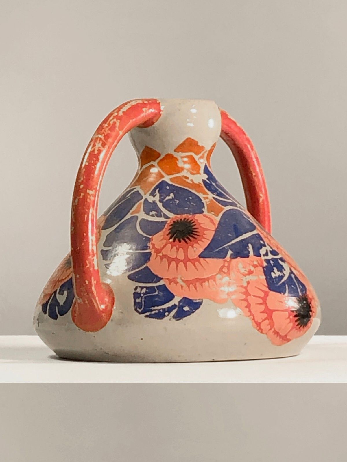 1930 Betsy Augeron Ceramic Vase Art Deco Nouveau Modernist Wiener Workshop photo for sale