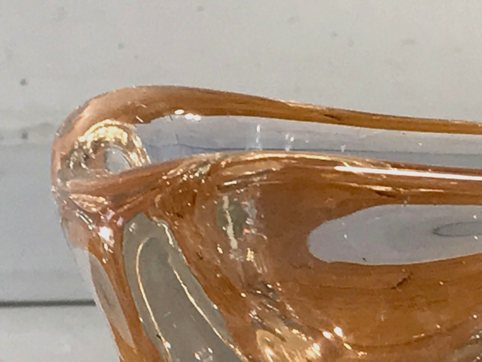 photo for sale 1970 Flavio Poli Murano Ashtray Glass Sculpture Cut Free Modernist