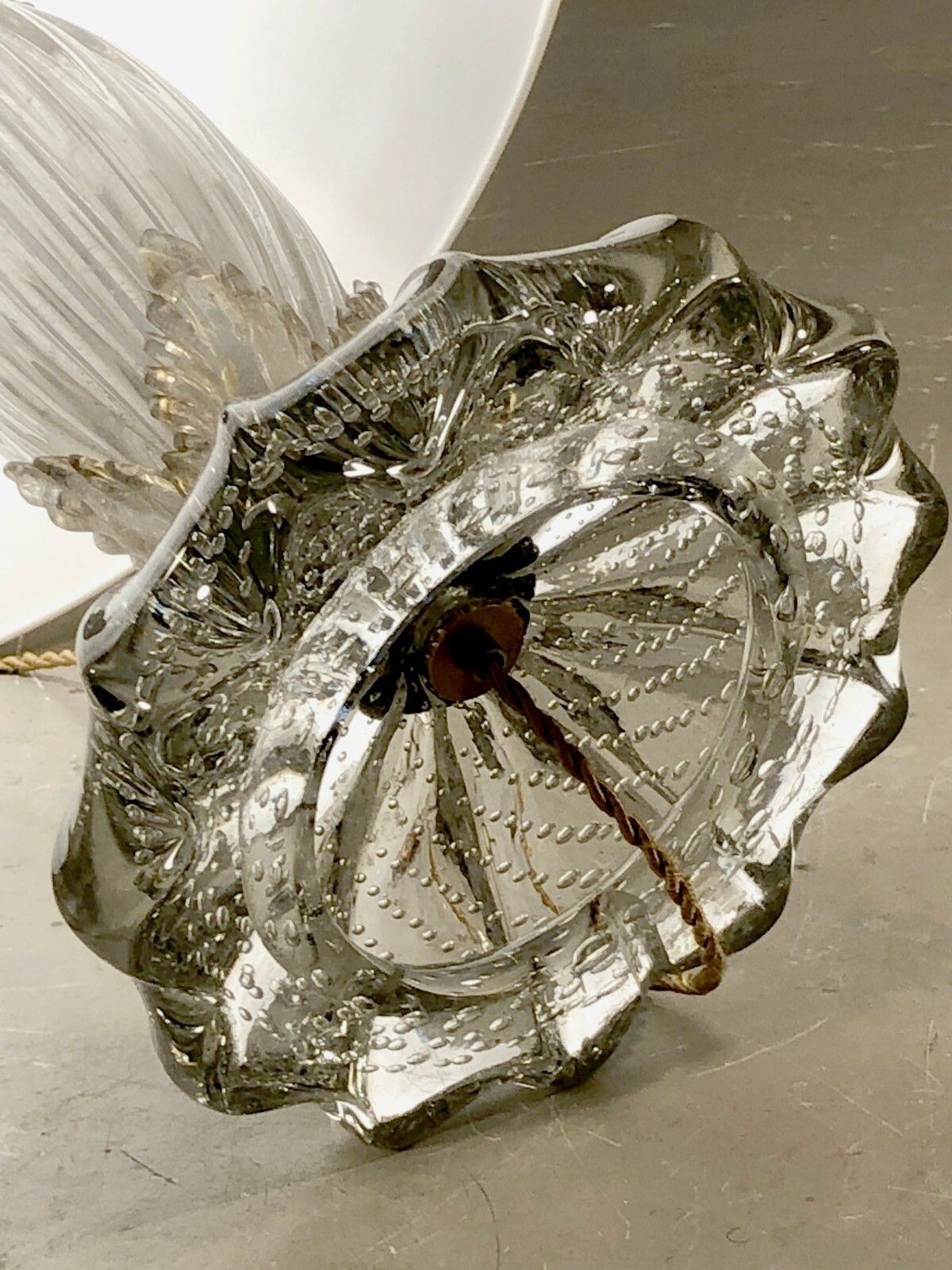 photo for sale 1950 Hercules Barovier Murano Venini Neo Classical Shabby Chic Seguso Glass Lamp