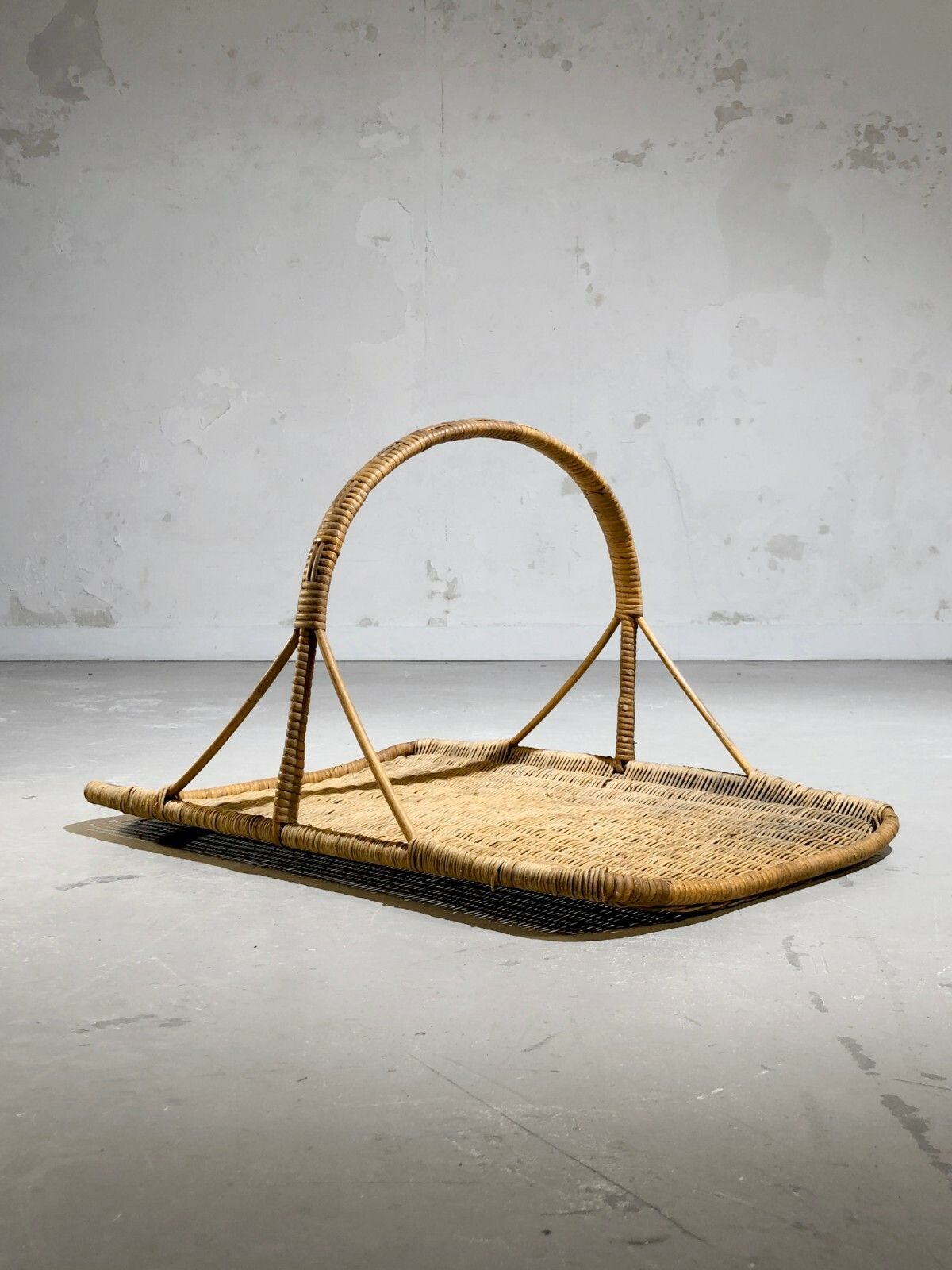 1950 Modernist Brutalist Free Form Folk Art Book Holder Basket photo vintage