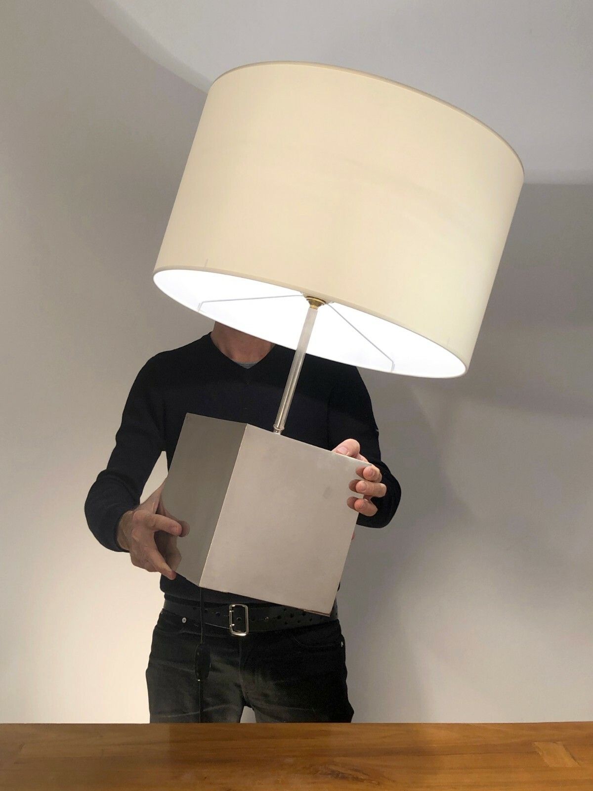 1970 Philippe Barber Huge Lamp Modernist Seventies Shabby Chic Kappa Pergay photo Lighting