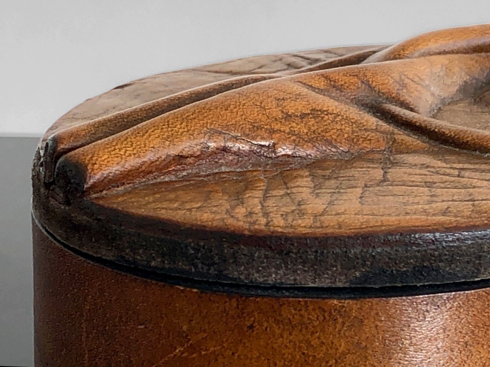 photo furniture 1990 Mzg Sexy Leather Sculpture Box Free Form Brutalist Free Form Shabby Chic