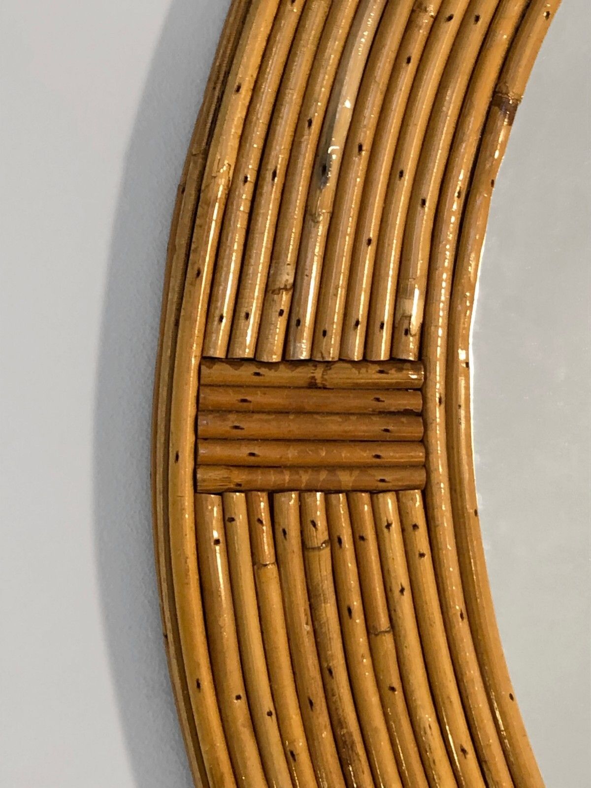 1960 Audoux Minnet Large Oval Mirror Modernist Brutalist Shabby Chic Dream photo furniture