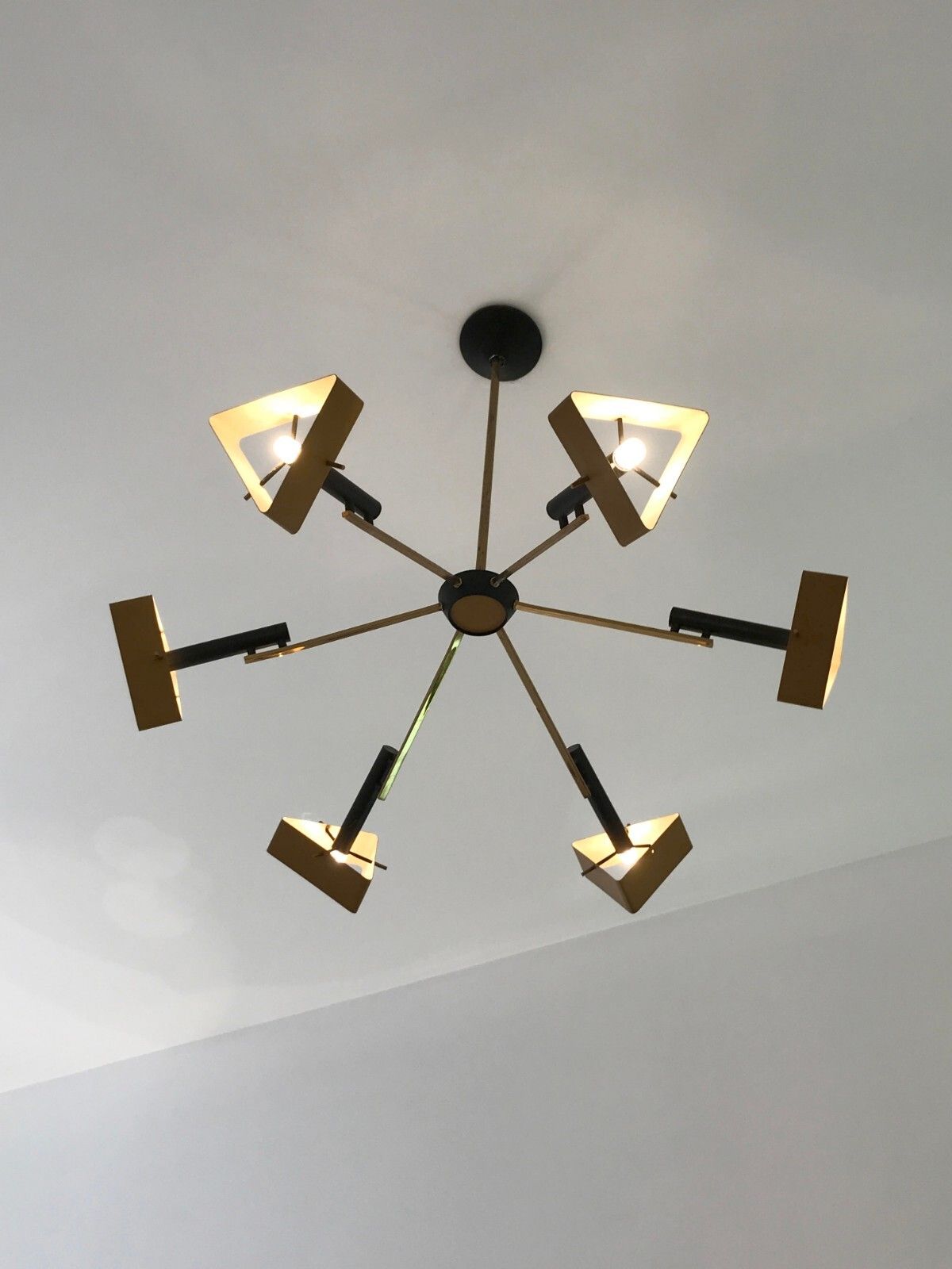 1950 Oscar Torlasco Lumi Suspension Modernist Bauhaus Constructivist Stilnovo photo vinterior