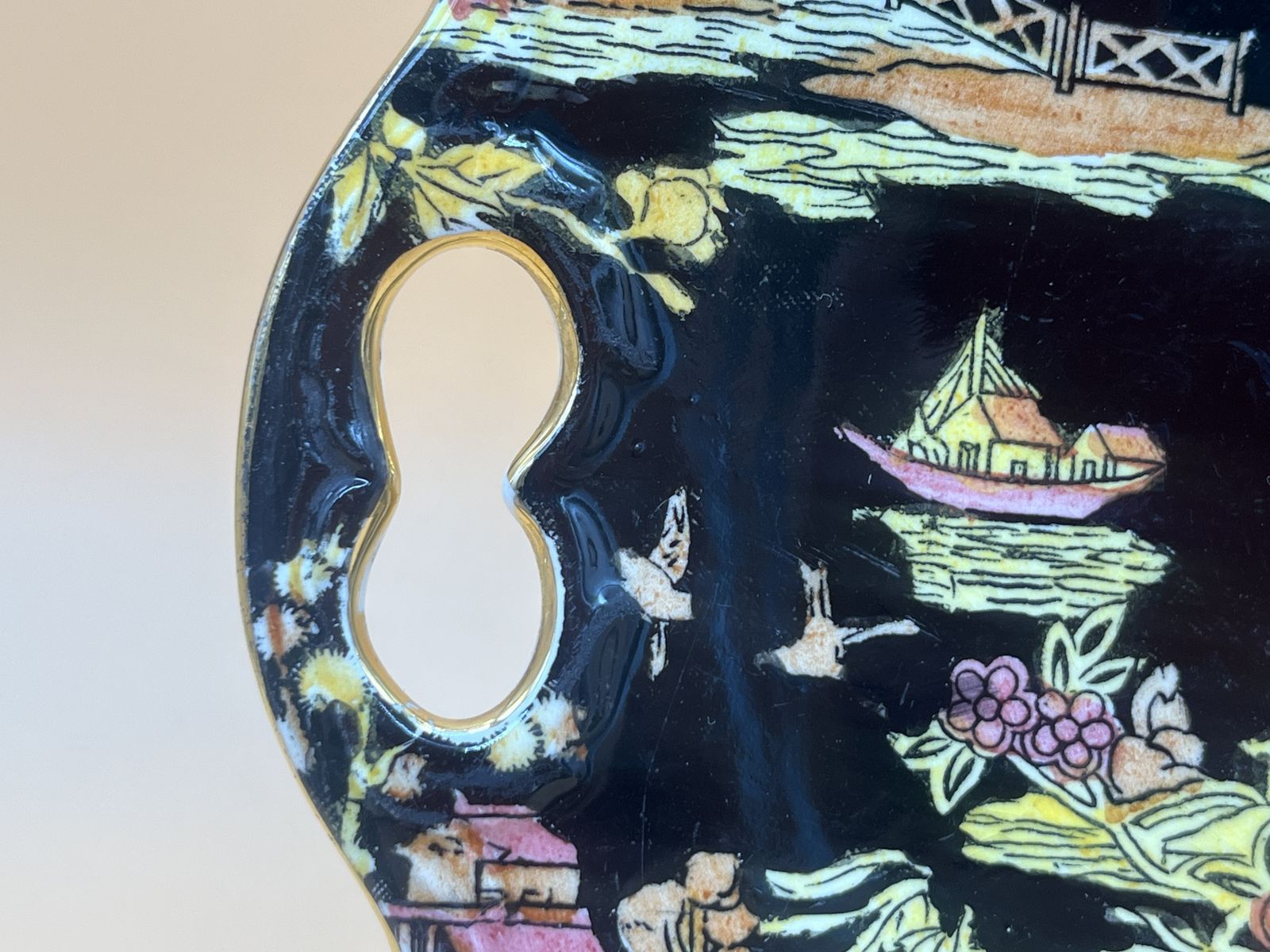 Vintage Royal Winton Pekin Chintz Hand Painted Cake / Sandwich Serving Plate. C1950. photo buy