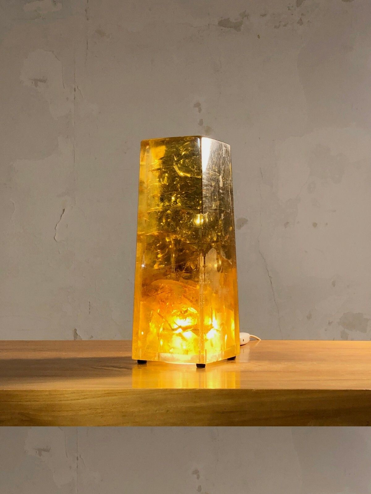1970 Marie Claude De Fouquieres Lucite Pop Shabby Chic Fractal Resin Lamp