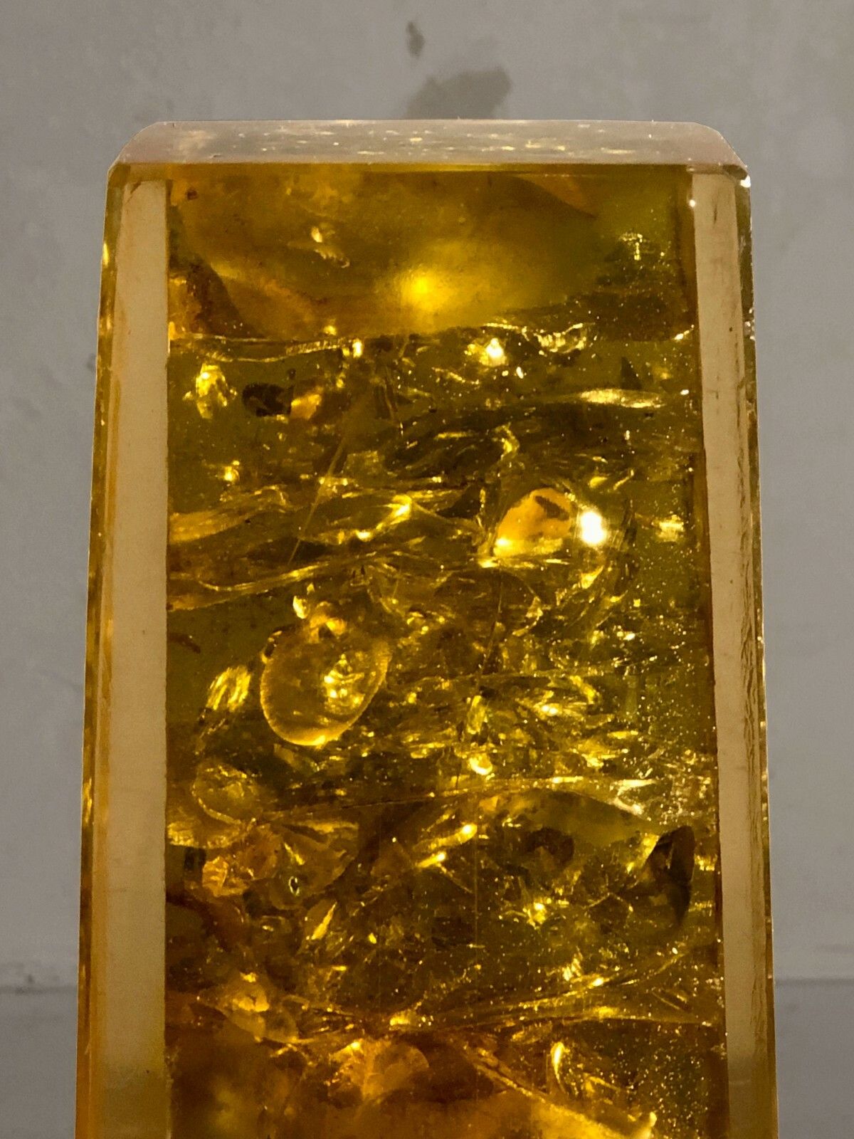 1970 Marie Claude De Fouquieres Lucite Pop Shabby Chic Fractal Resin Lamp photo for sale