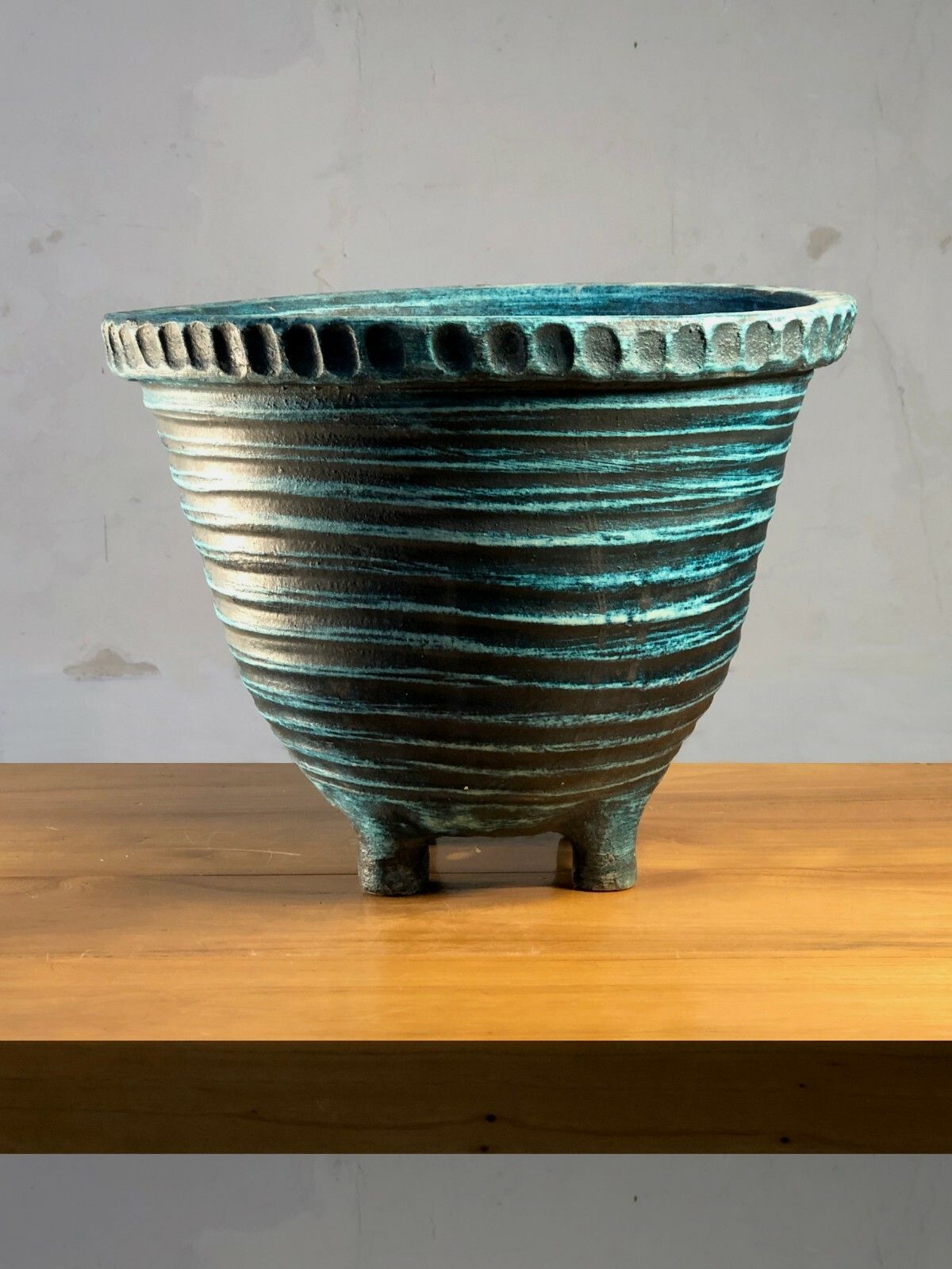 1516.0 1950 Accolay Huge Pot / Ceramic Vase Modernist Free Form Vallauris Capron photo