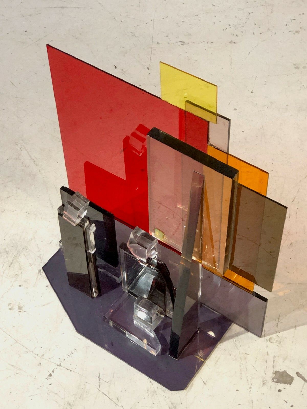 1970 Stone Laparra Modernist Sculpture Pop Shabby Chic Plexiglas Lucite photo buy
