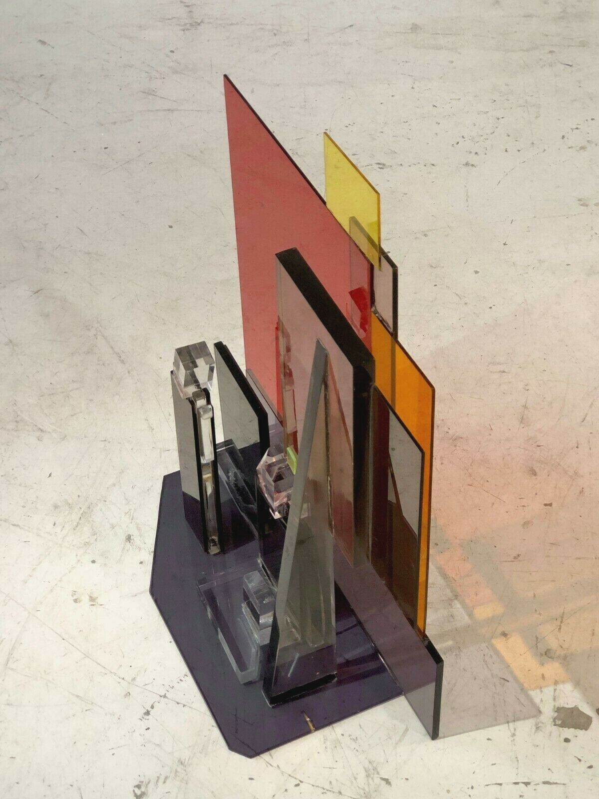 1970 Stone Laparra Modernist Sculpture Pop Shabby Chic Plexiglas Lucite photo vintage