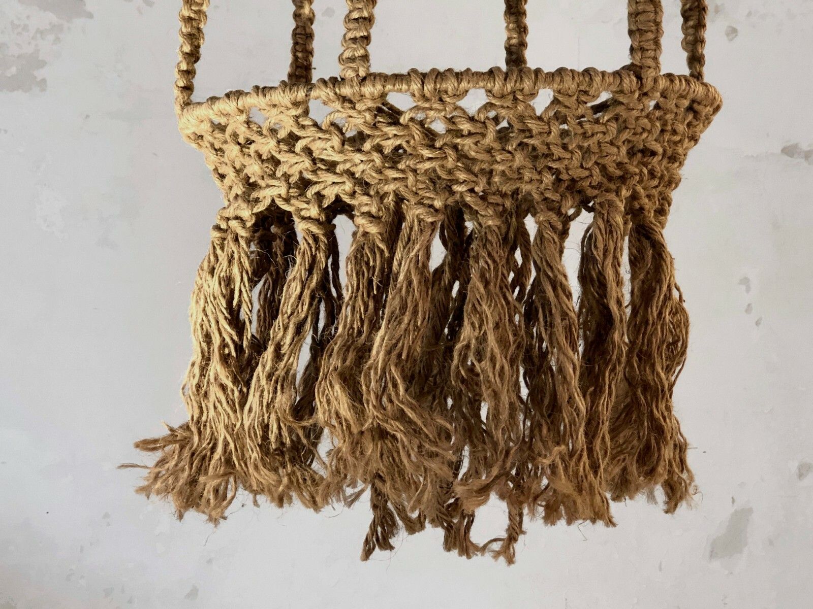 photo for sale 1970 Brutalist Hippie Audoux Minnet Shabby Chic Plant Holder Suspension