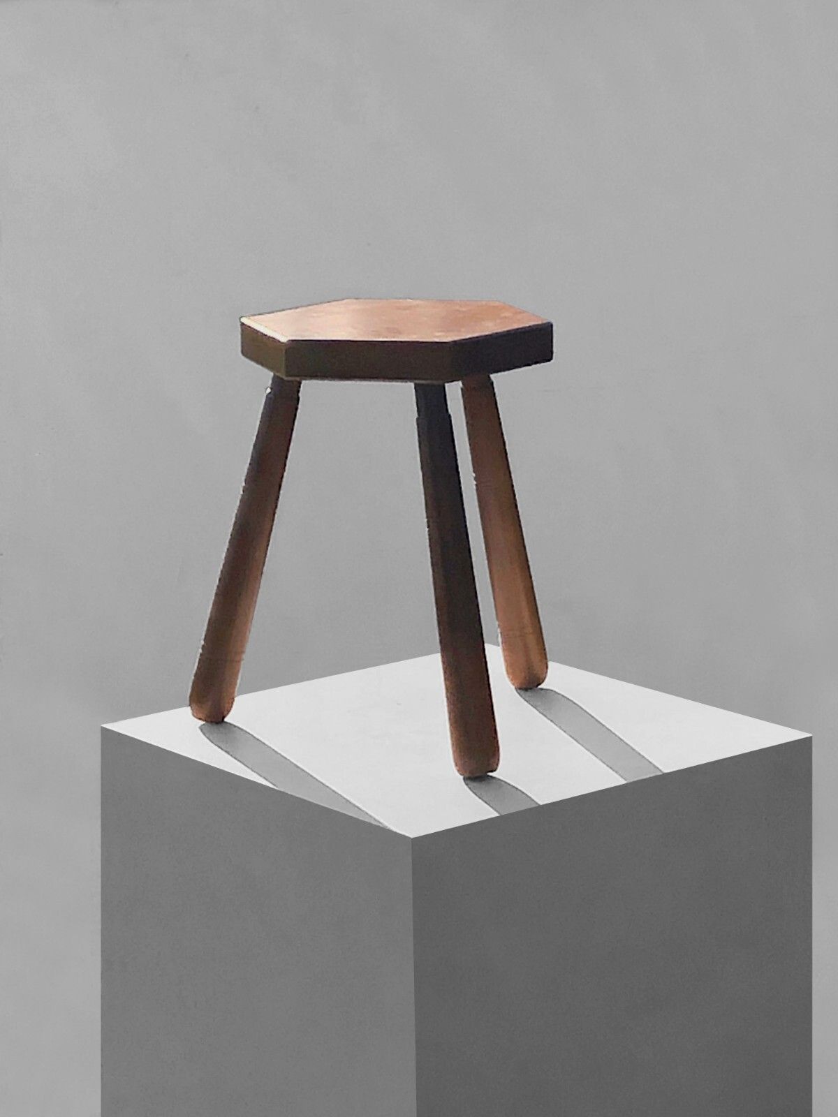 1950 Modernist Brutalist Stool Tripod Marolles Chapo Perriand Noll photo vintage