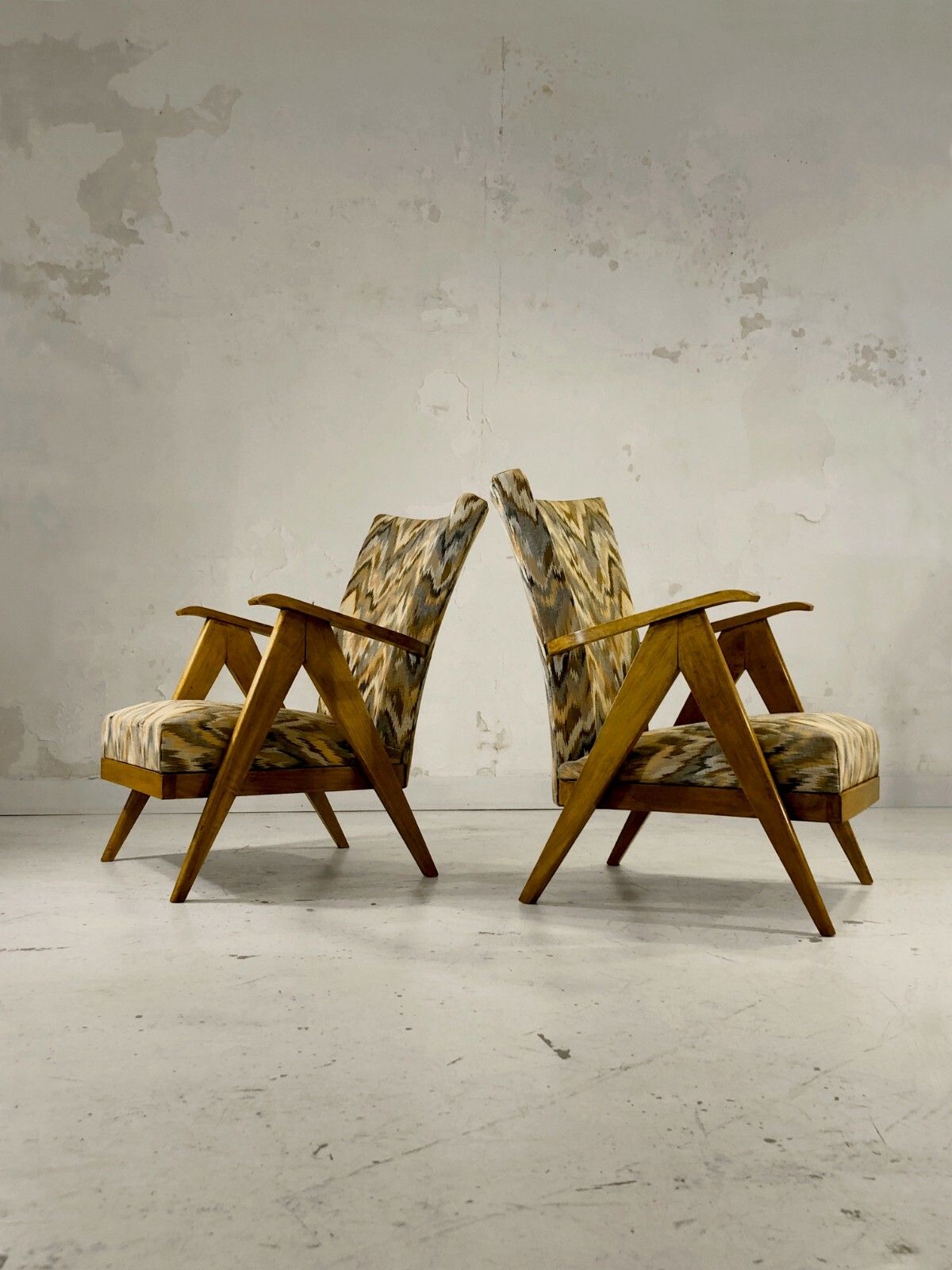 1950 4/4 Modernist Compass Chairs Reconstruction Bauhaus Gascoin Quaillette photo buy