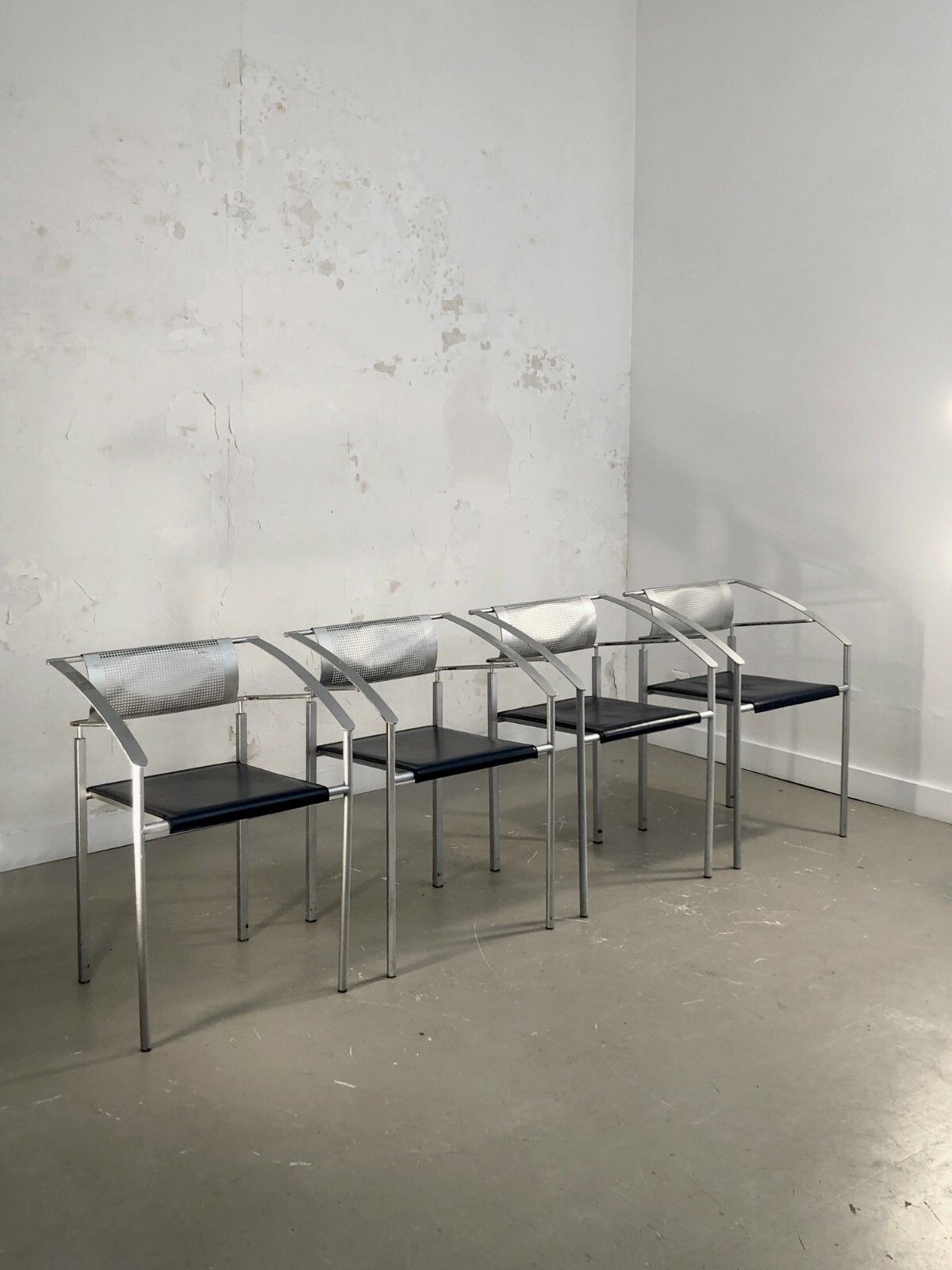 1980 Emilio Nanni / Fly Line 4 Chairs Post Modernist Memphis Starck Sottsass photo 2695.0
