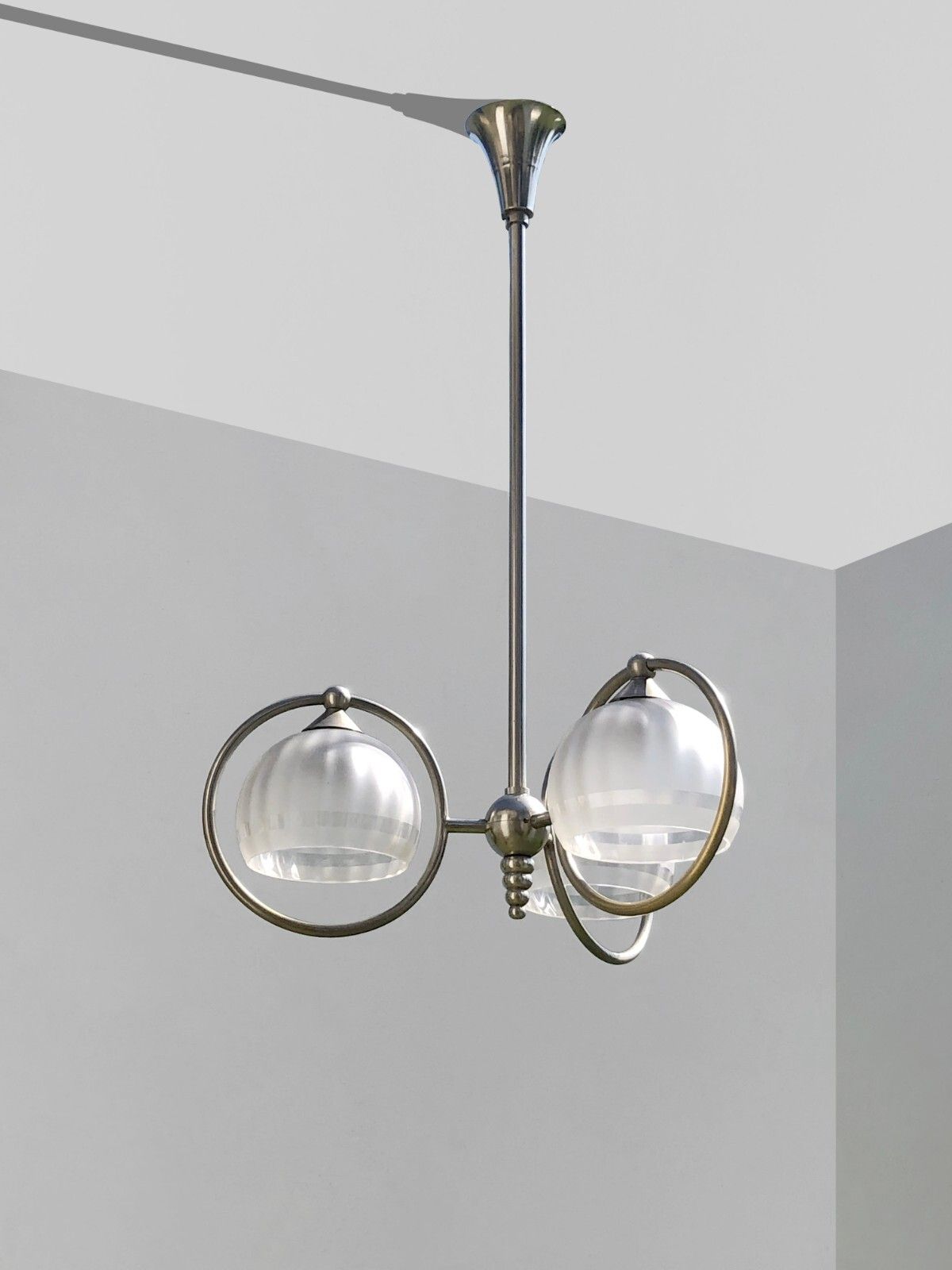 1930 Suspension Chandelier Art Deco Modernist Bauhaus Adnet Uam Maison Desny