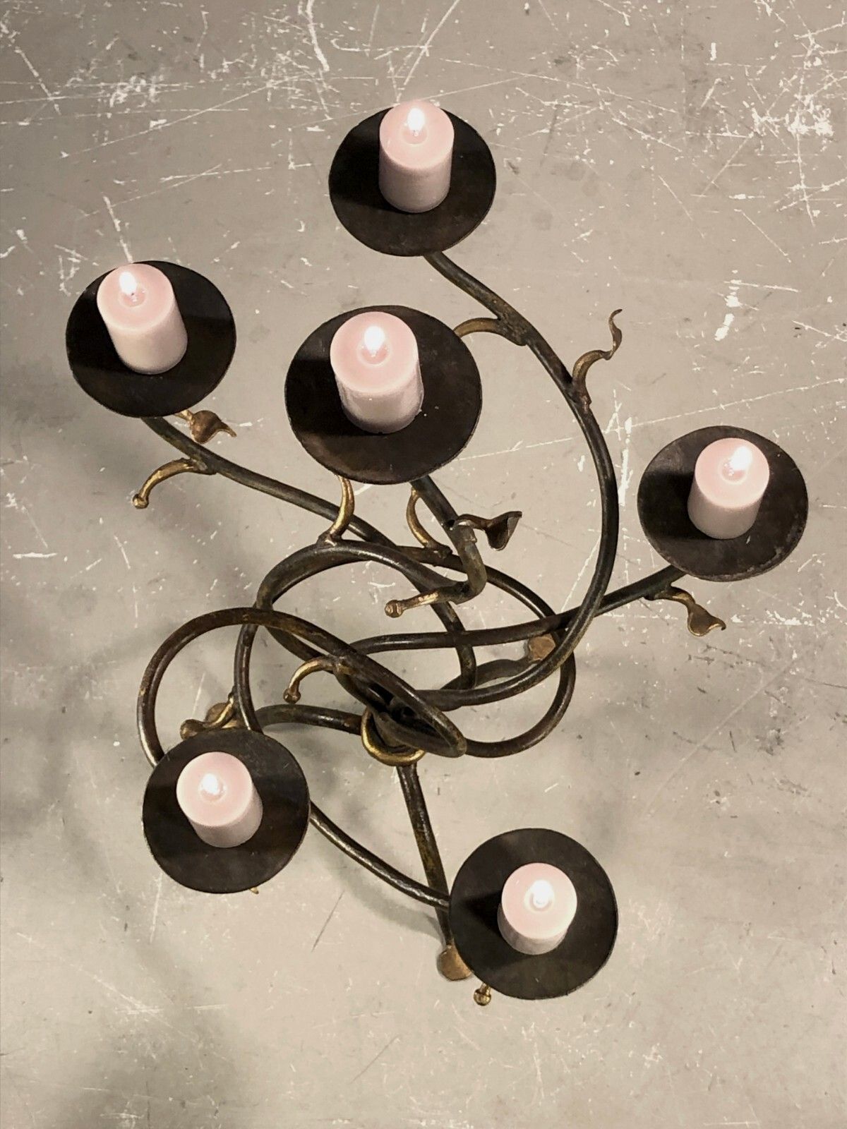 photo for sale 1990 Bougeoir Post Modernist Sculpture Brutalist Shabby Chic Candlestick