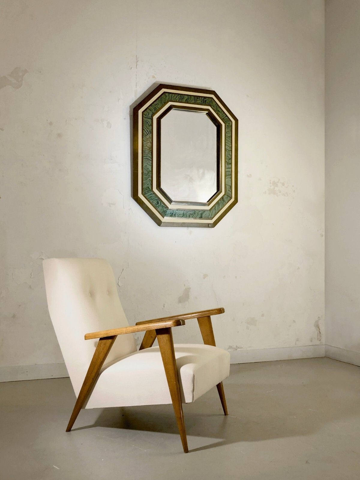 1970 Jean Claude Mahey Art Deco Mirror Neo Classical Shabby Chic Pergay Jansen photo vinterior
