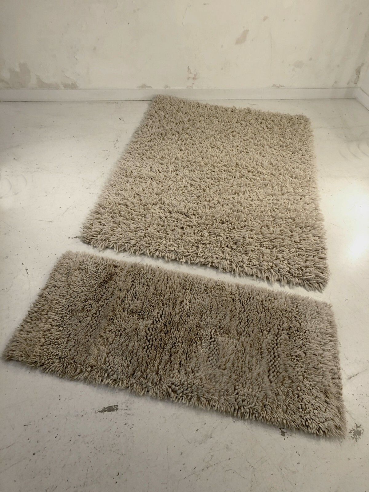 photo for sale 1970 Large Modernist Folk Art Shabby Chic Wool Carpet