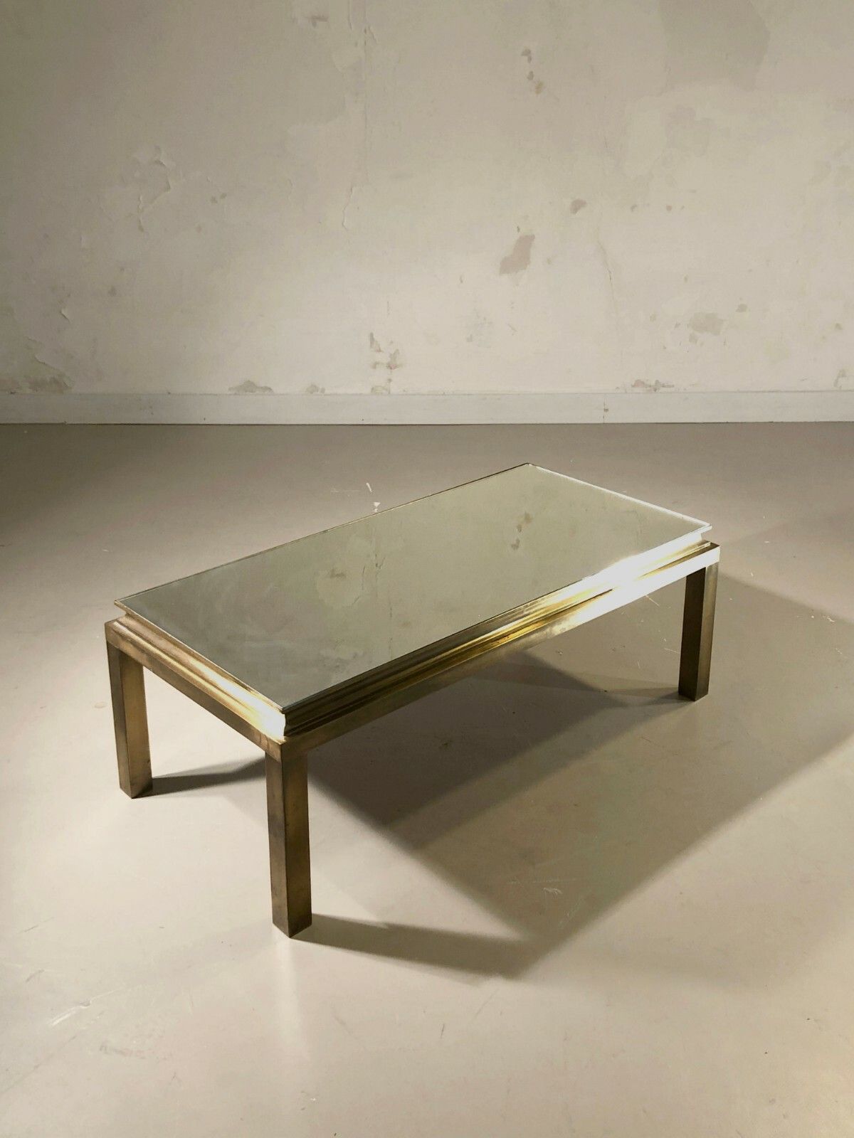 1970 House Jansen Art Deco Bronze Neo Classical Shabby Chic Bass Table Adnet photo vinterior