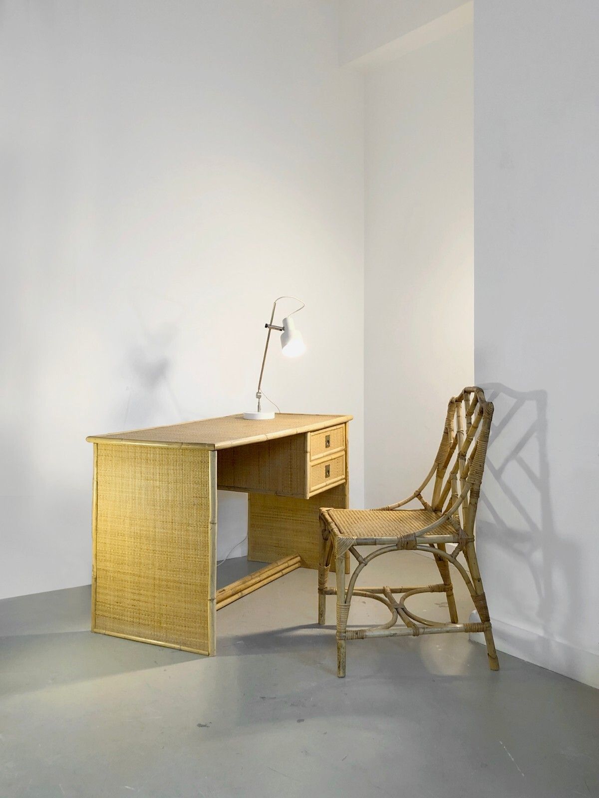 1960 Dal Vera Office & Chair Shabby Chic Modernist Audoux Minnet Adnet photo for sale
