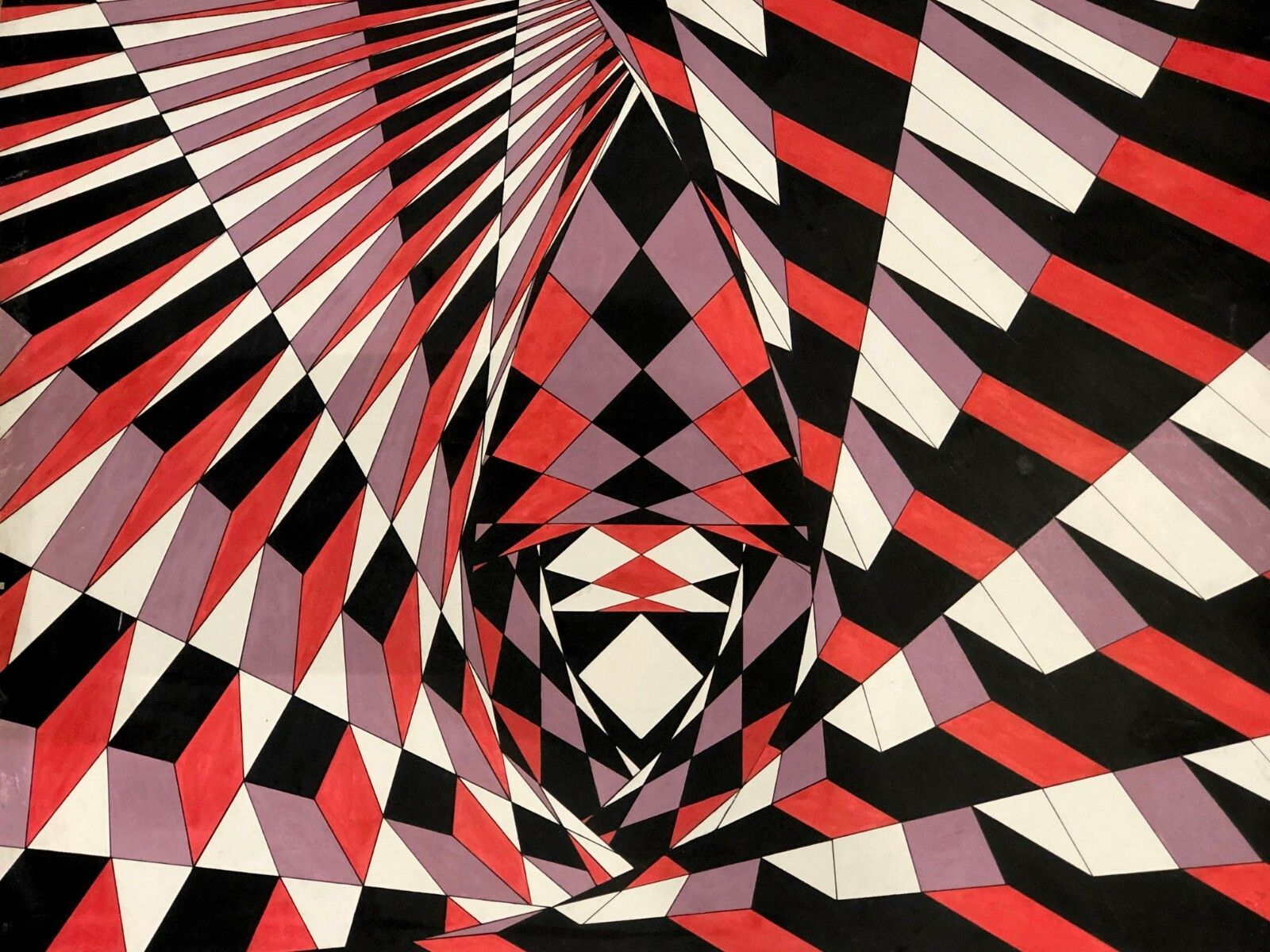 1970 Guy Poppaz Kinetic Painting Geometric Abstraction Optical Art Opart photo furniture