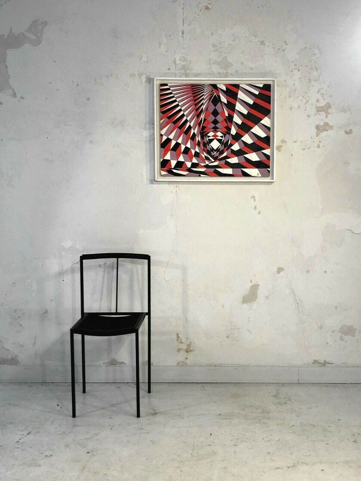 1970 Guy Poppaz Kinetic Painting Geometric Abstraction Optical Art Opart photo for sale