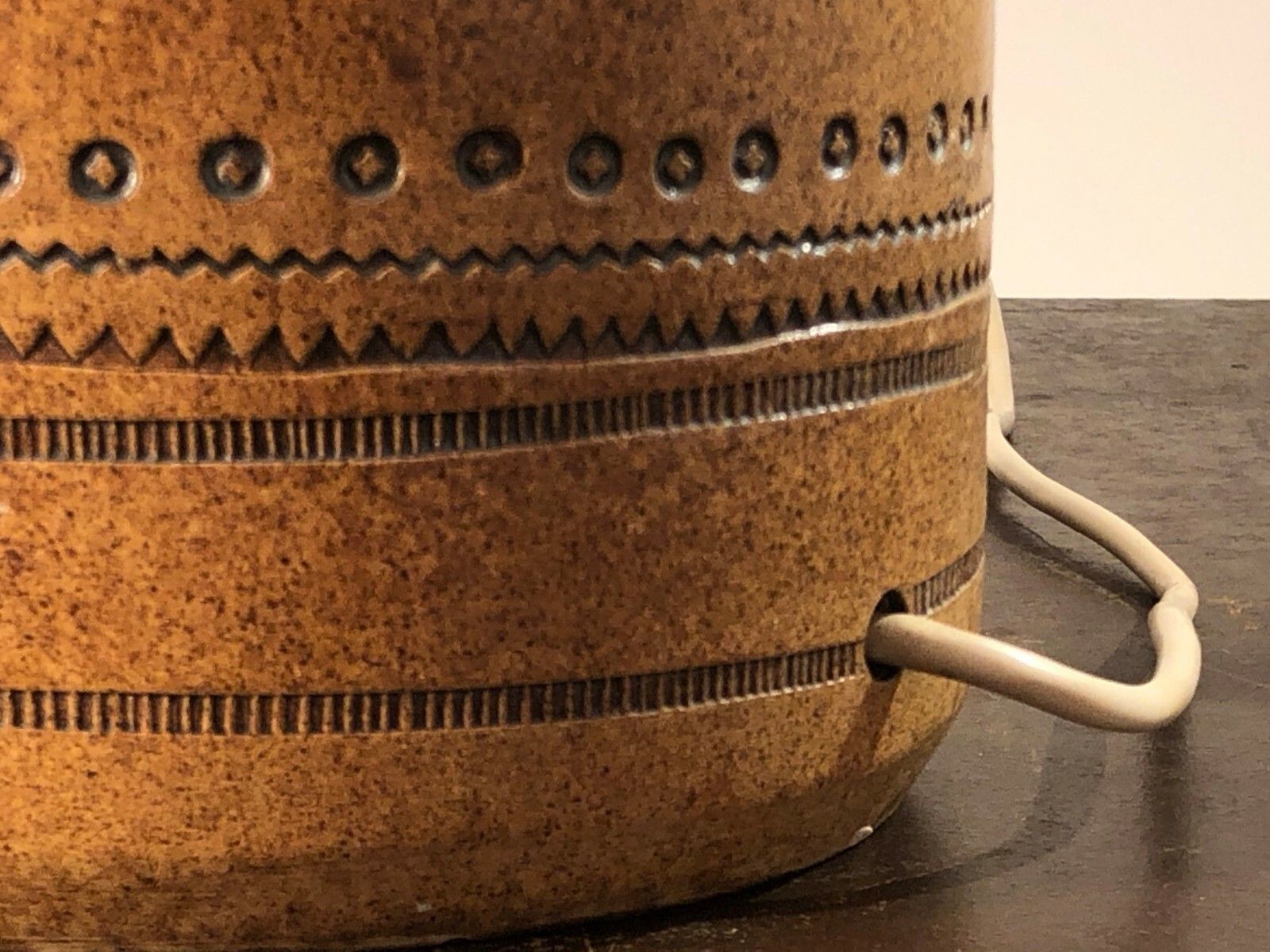 photo for sale 1950 Modernist Folk Art Ceramic Lamp Accolay Pelletier Vallauris