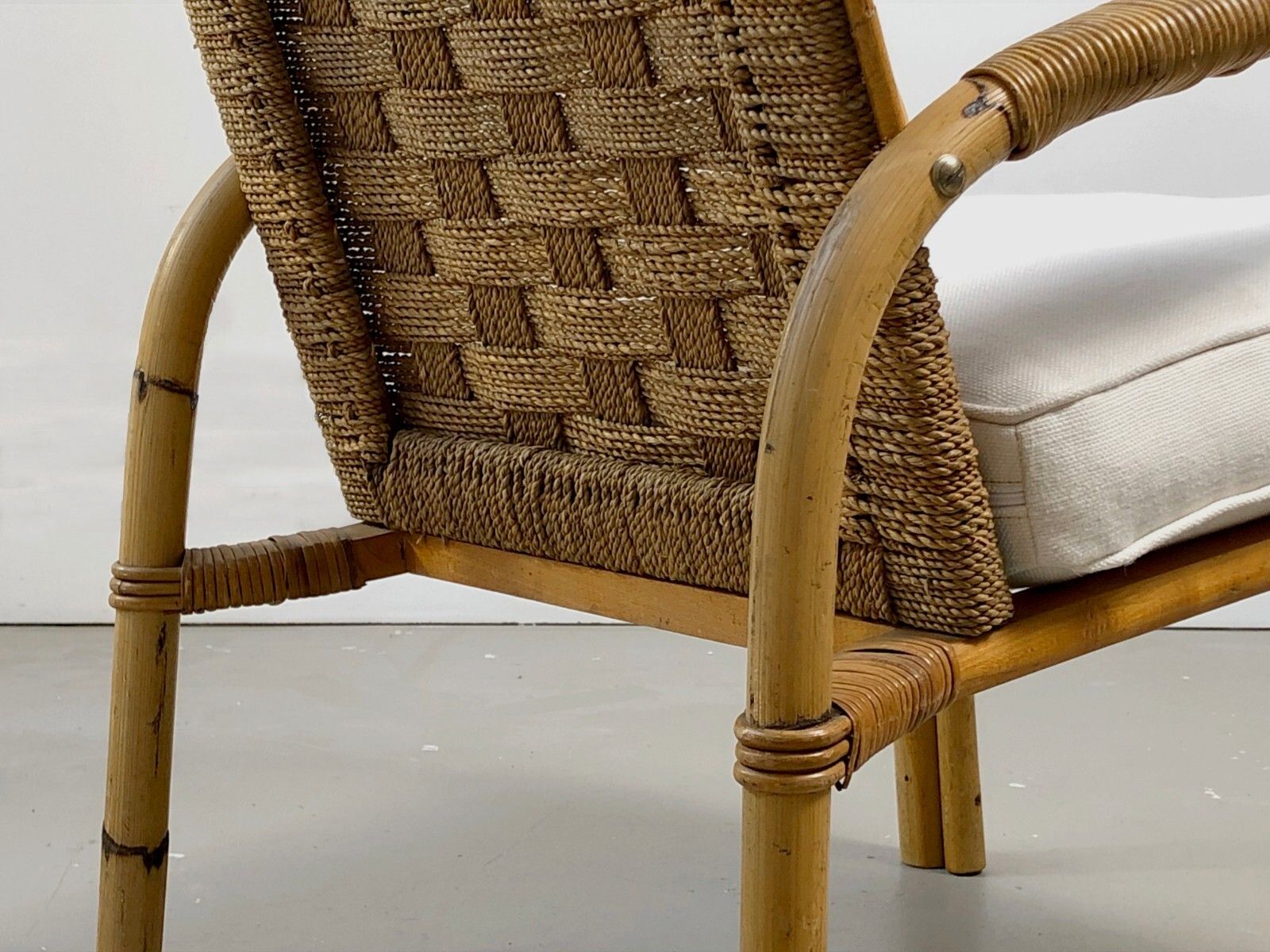 1950 Audoux Minnet 2 Armchairs Modernist Brutalist Rustic Sognot Shabby Chic photo vintage