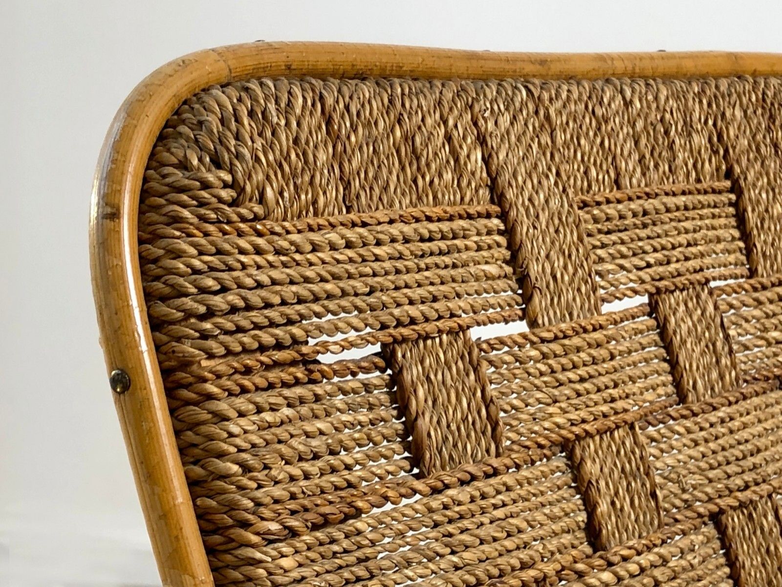 photo for sale 1950 Audoux Minnet 2 Armchairs Modernist Brutalist Rustic Sognot Shabby Chic